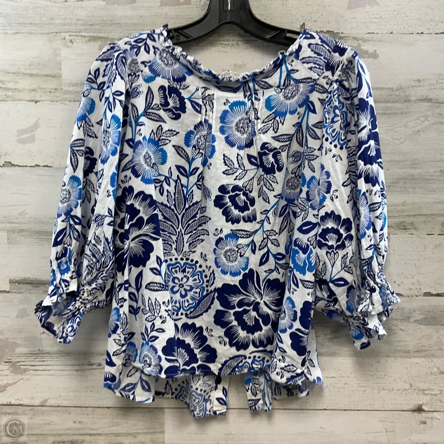 Blouse 3/4 Sleeve By Rachel Zoe In Blue, Size: S