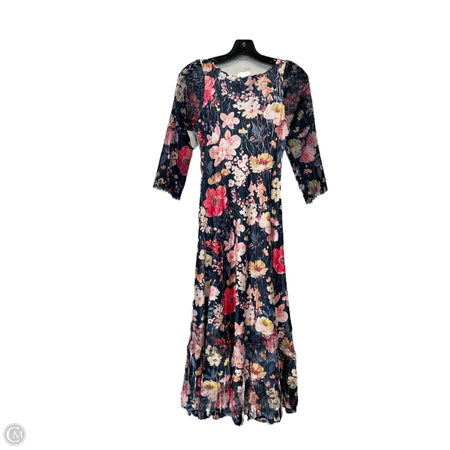 Dress Casual Midi By Komarov In Blue & Pink, Size: M