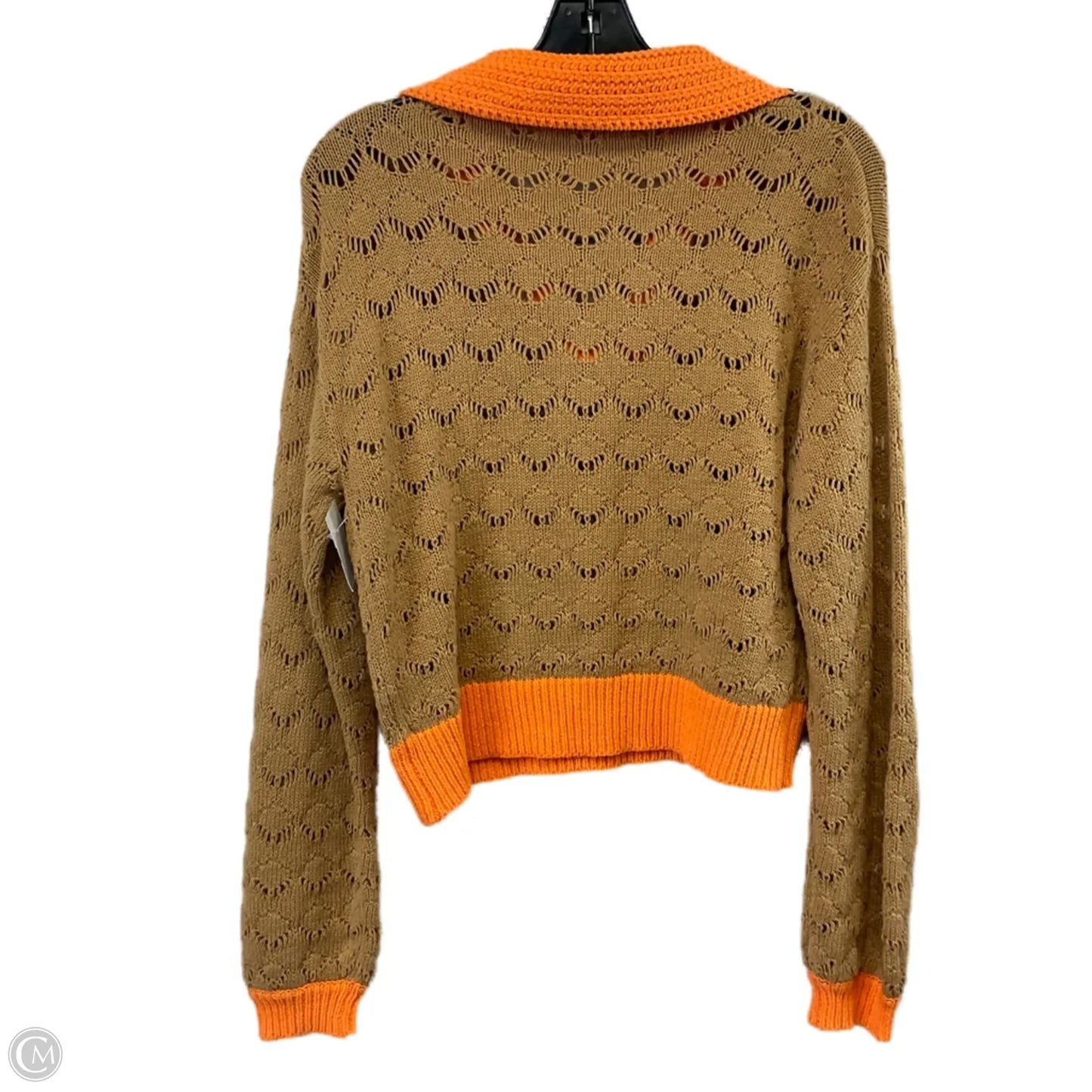 Sweater By Flat White In Brown & Orange, Size: S