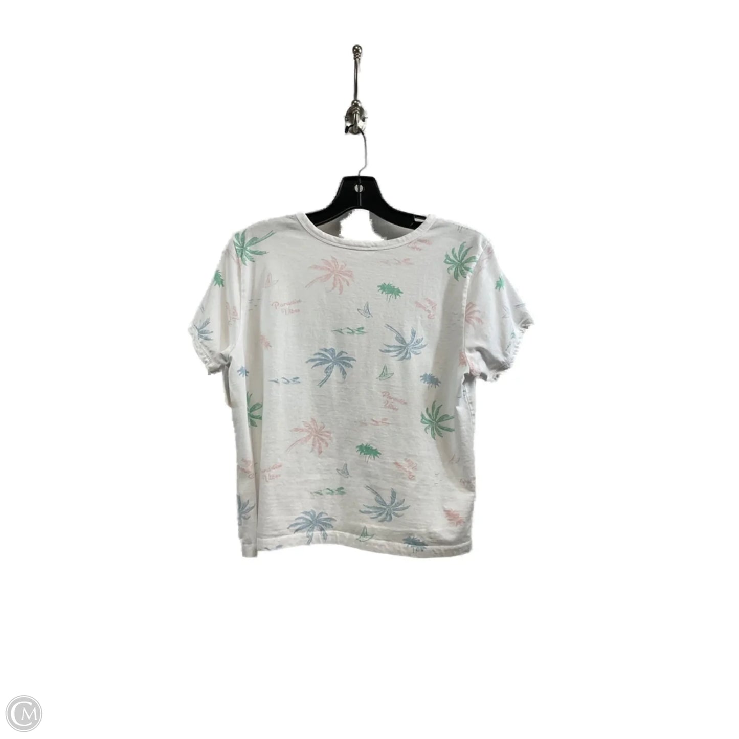 Top Short Sleeve Basic By Messy Bun In White, Size: L