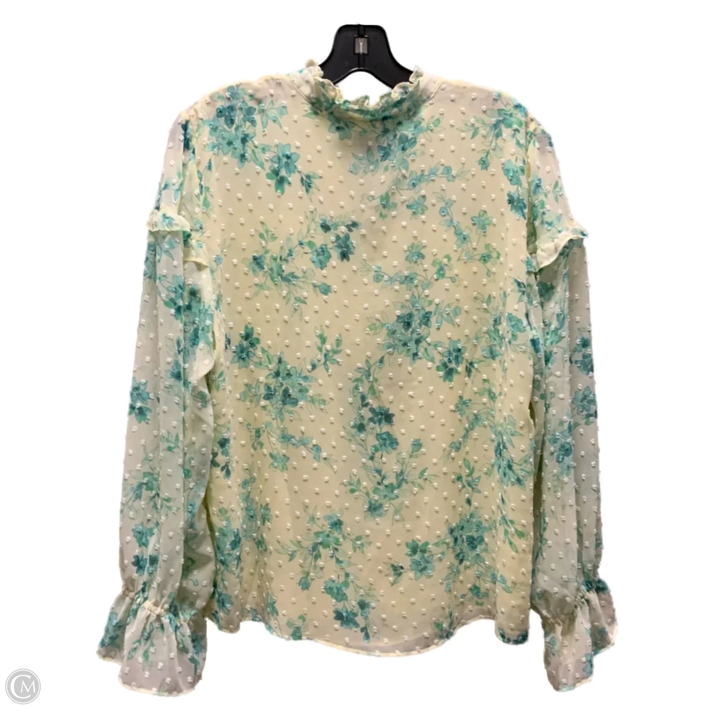 Blouse Long Sleeve By Cece In Yellow, Size: L