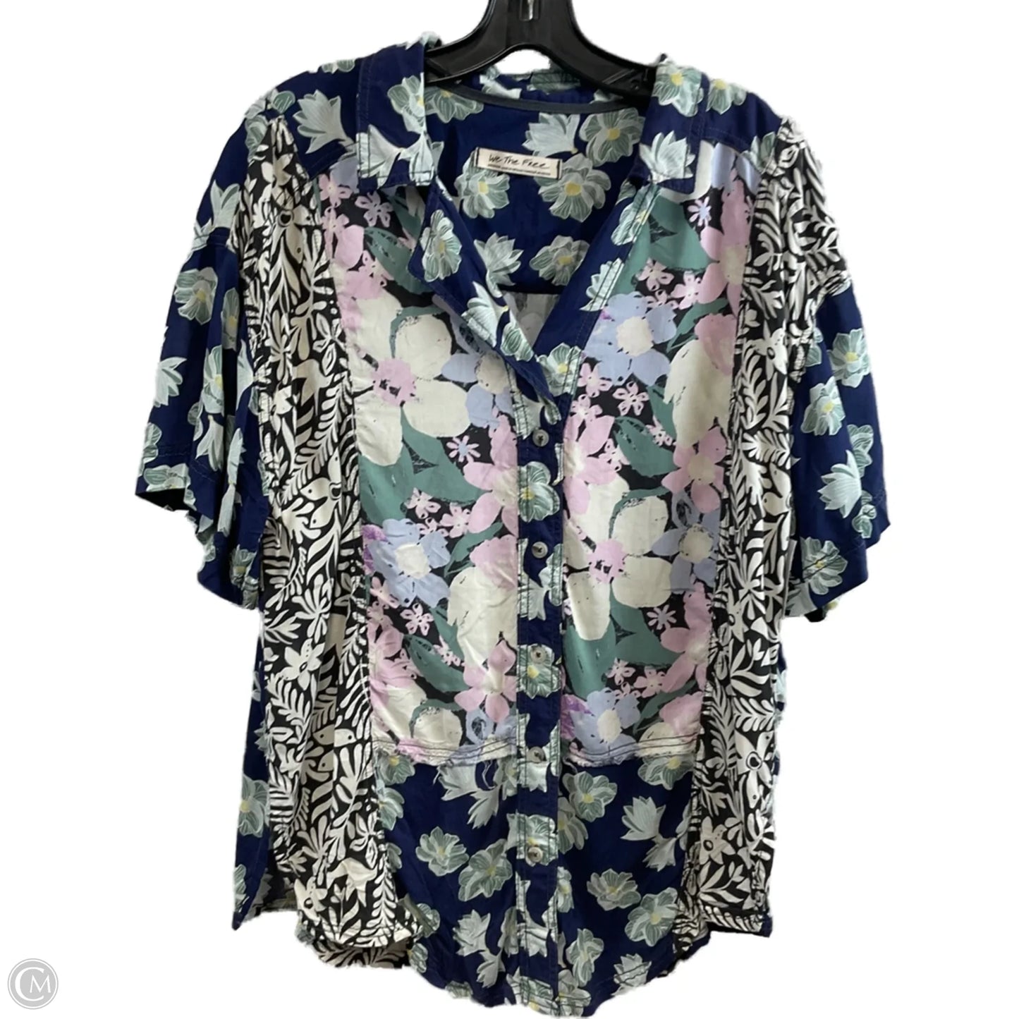 Blouse Short Sleeve By We The Free In Blue, Size: M