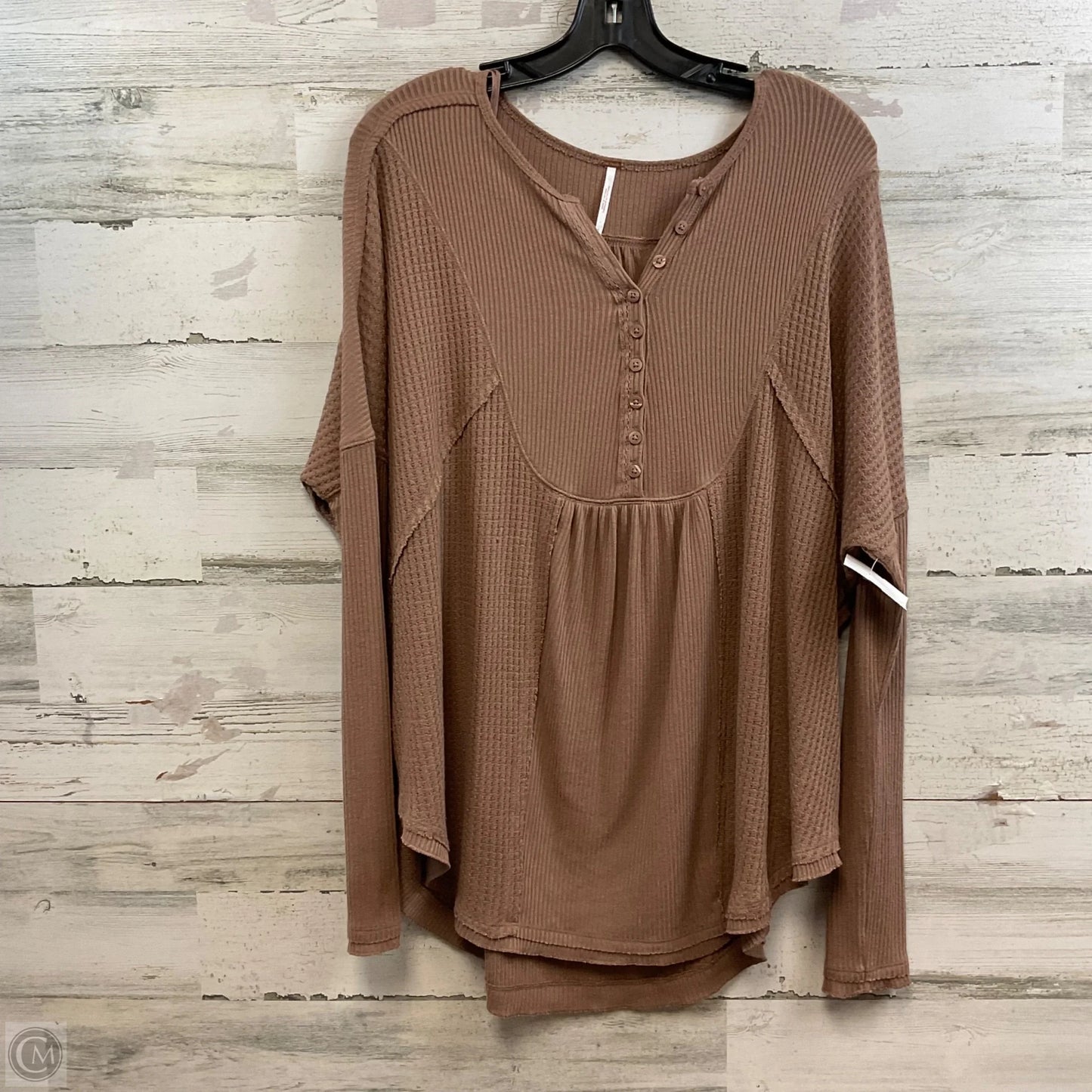 Top Long Sleeve By Free People In Brown, Size: S