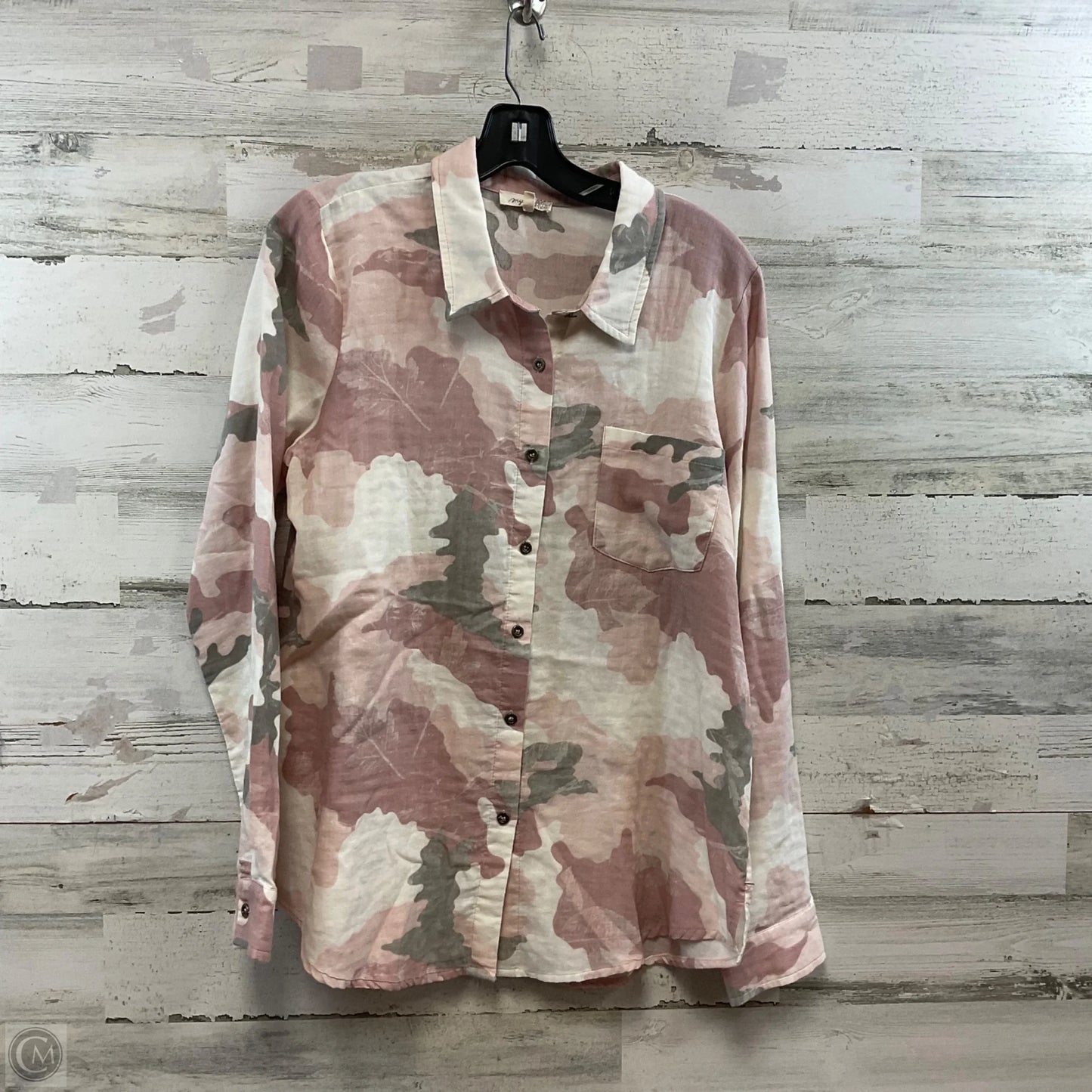 Blouse Long Sleeve By Mystree In Pink, Size: L