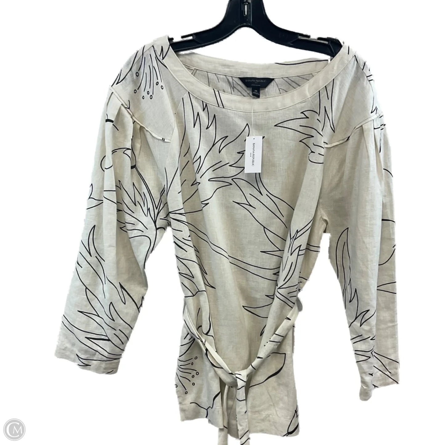 Blouse 3/4 Sleeve By Banana Republic In Cream, Size: M