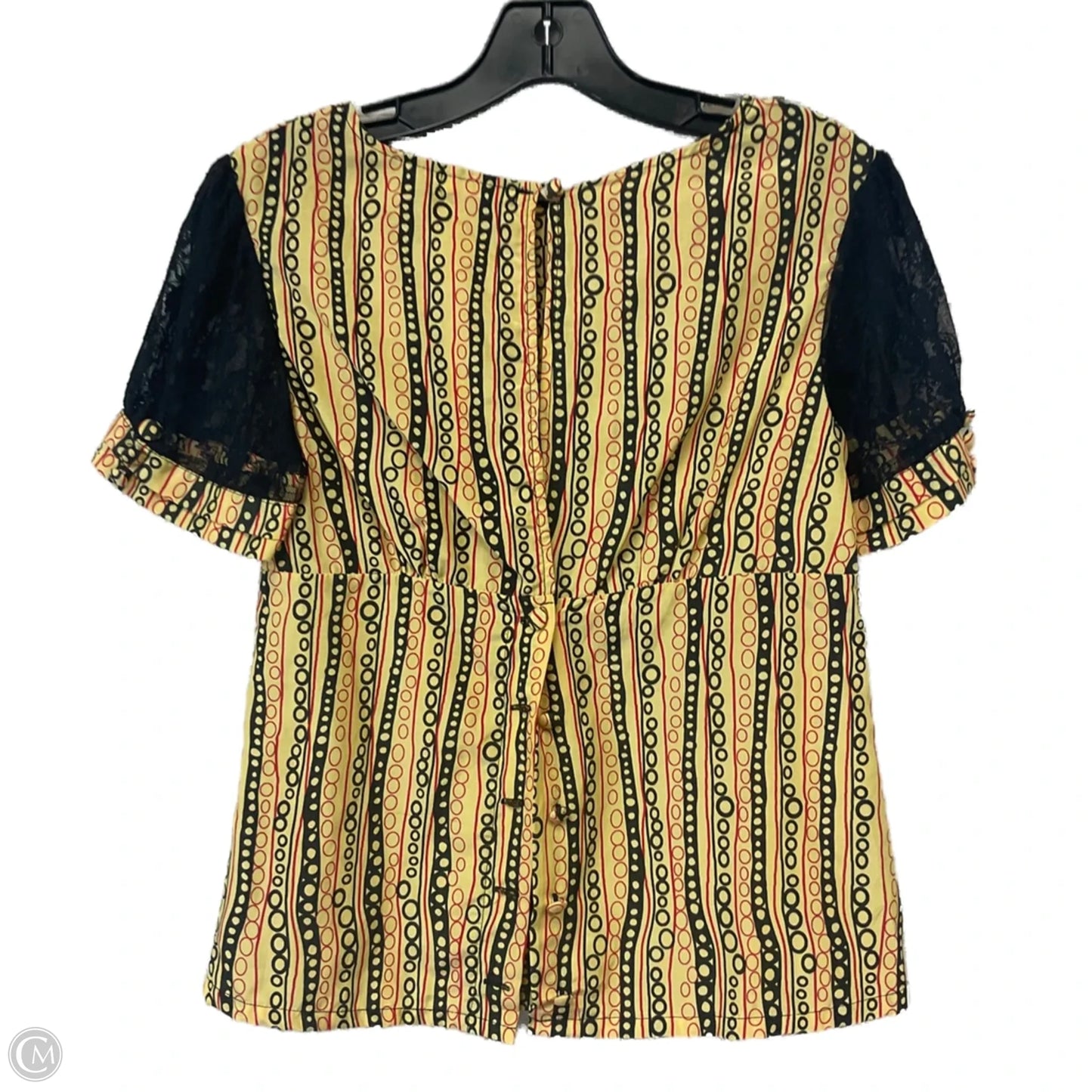 Blouse Short Sleeve By Tulle In Yellow, Size: S