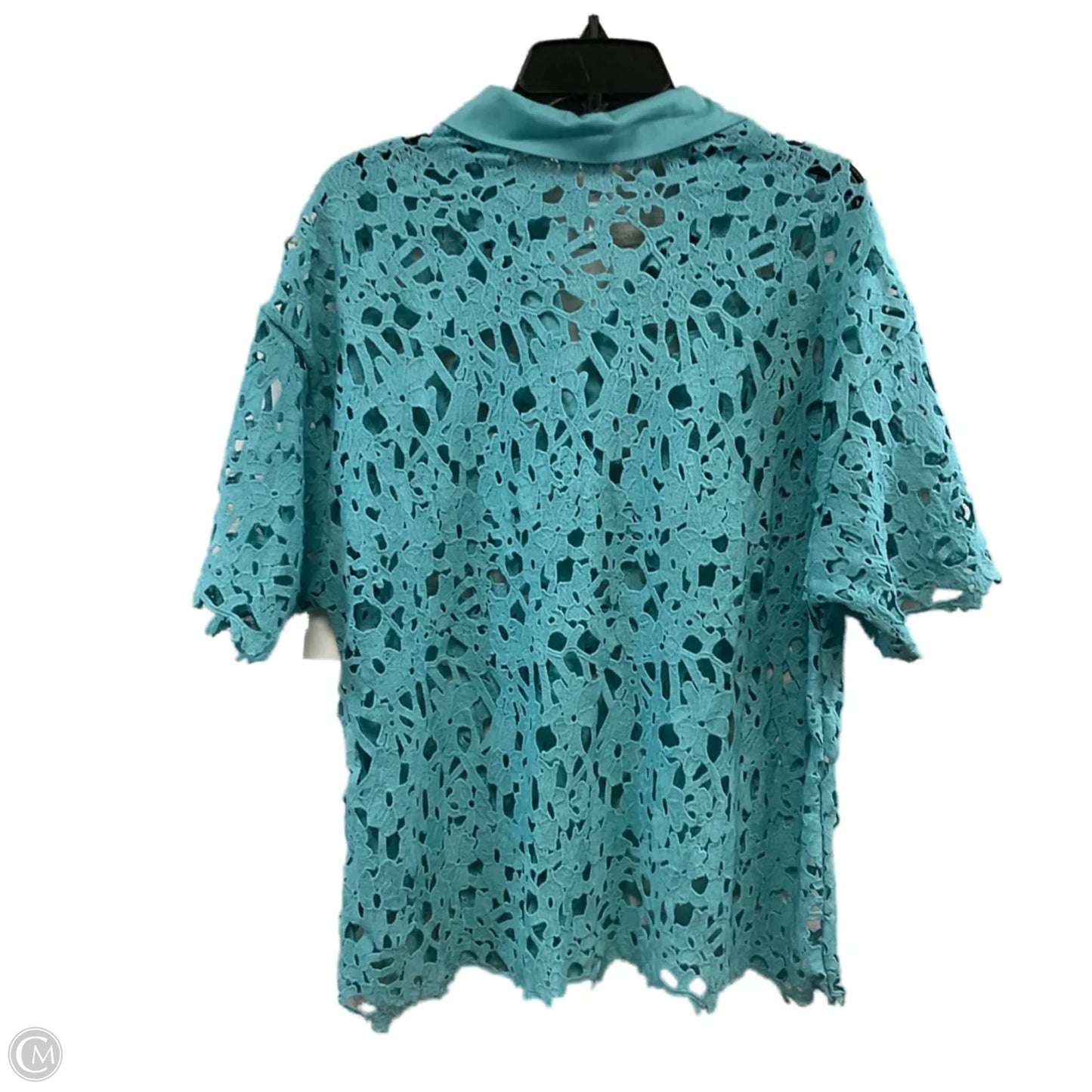 Blouse Short Sleeve By WYNNE In Blue, Size: 1x