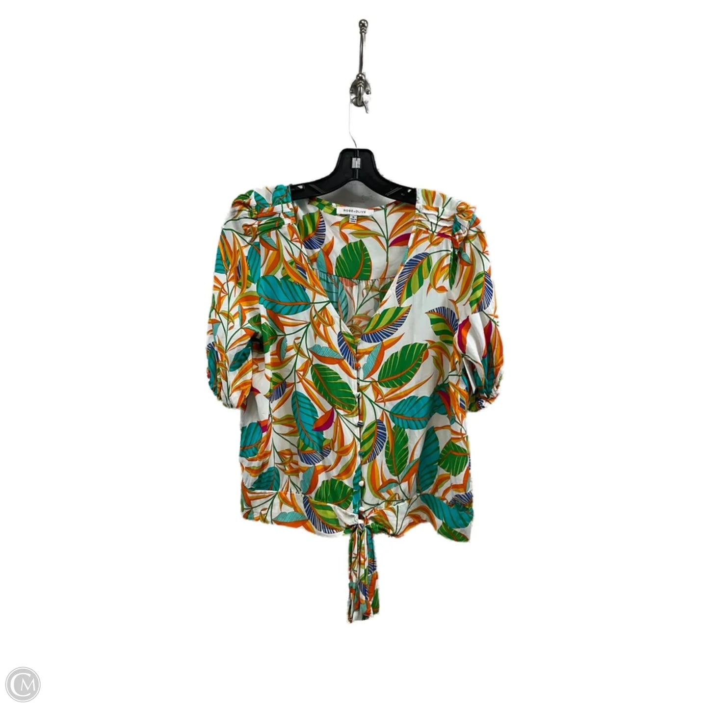 Blouse Short Sleeve By Rose And Olive In White, Size: M