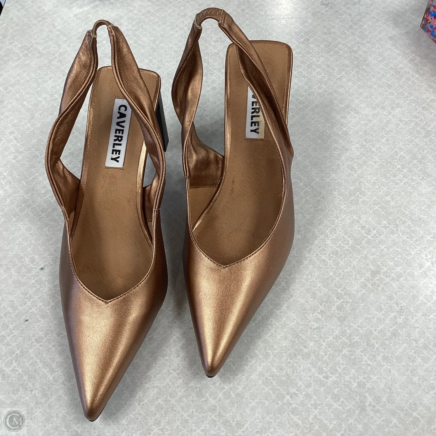 Shoes Heels Block By Anthropologie In Bronze, Size: 8.5