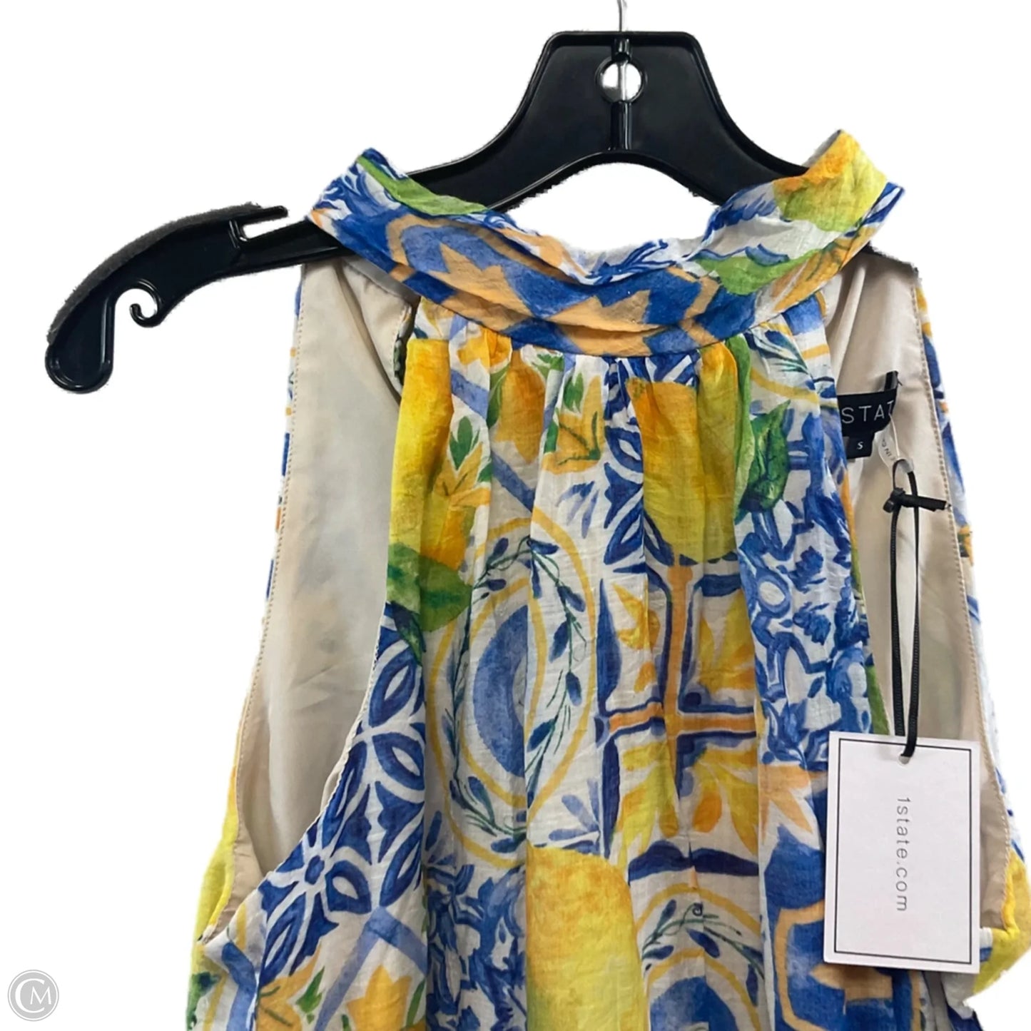 Dress Casual Short By 1.state In Blue & Yellow, Size: S