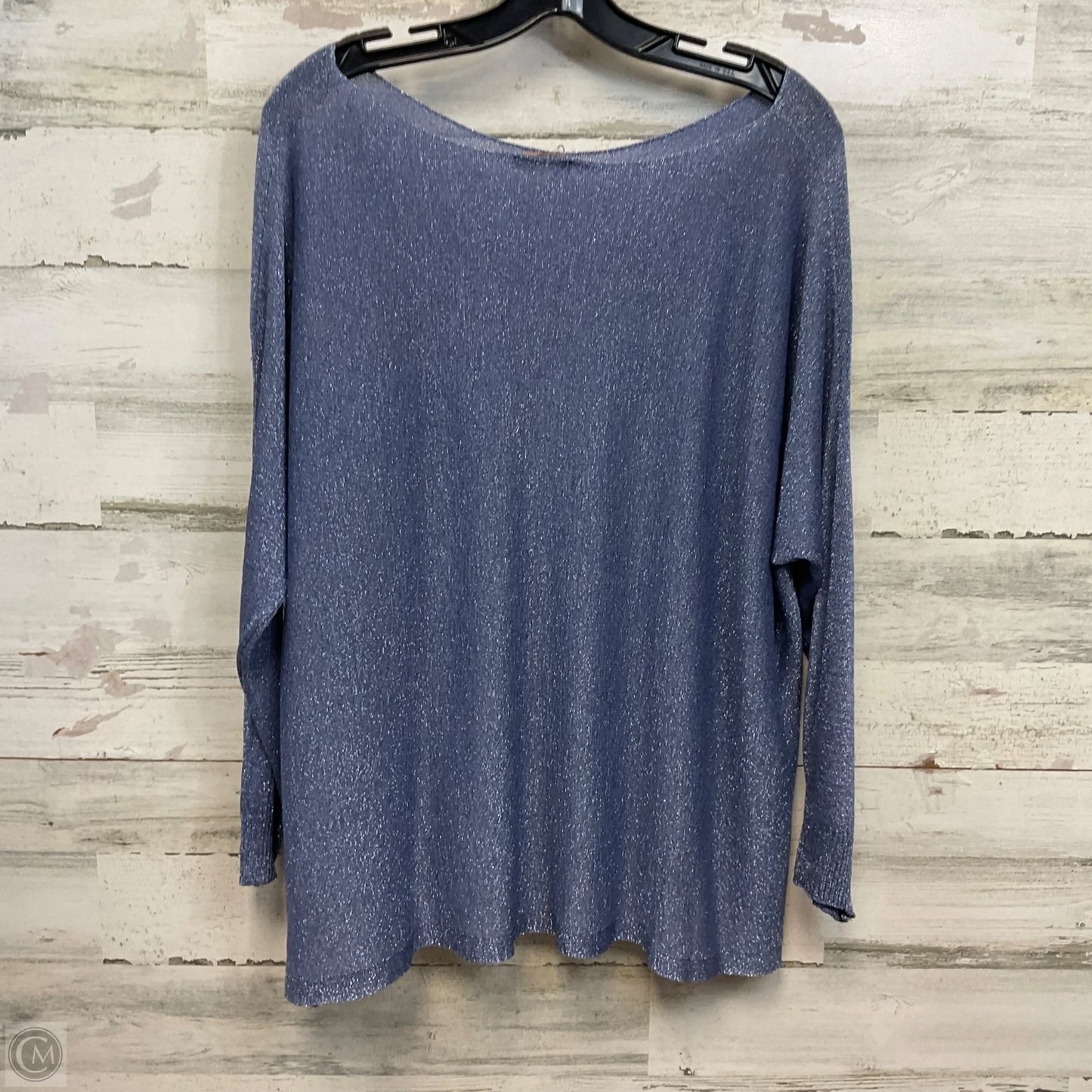 Top 3/4 Sleeve By Suzy D In Blue, Size: Osfm