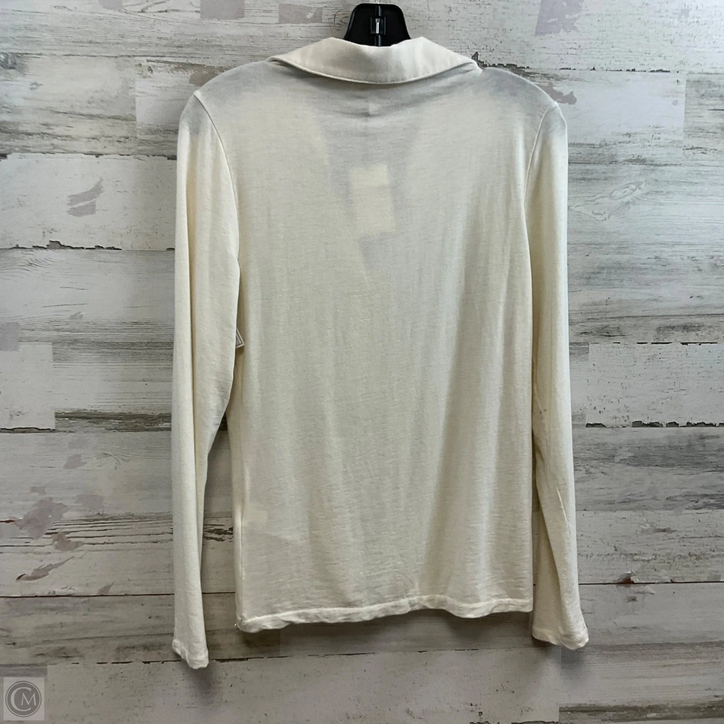 Top Long Sleeve By Banana Republic In Cream, Size: M