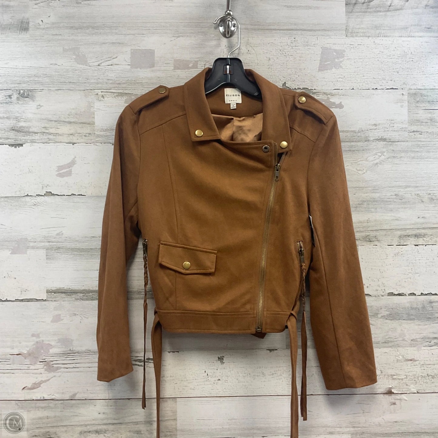 Jacket Moto By Ellison In Bronze, Size: S