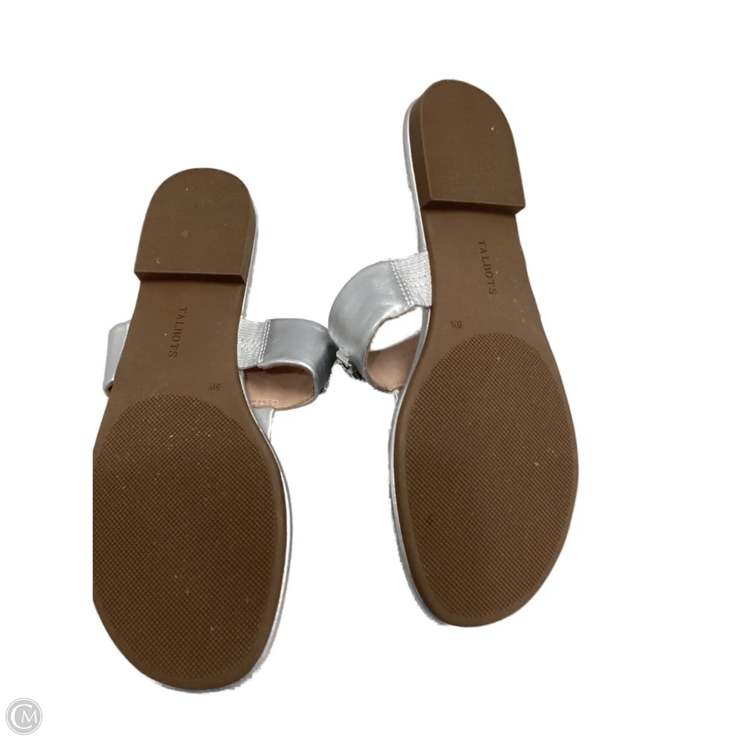 Sandals Flip Flops By Talbots In Silver, Size: 9