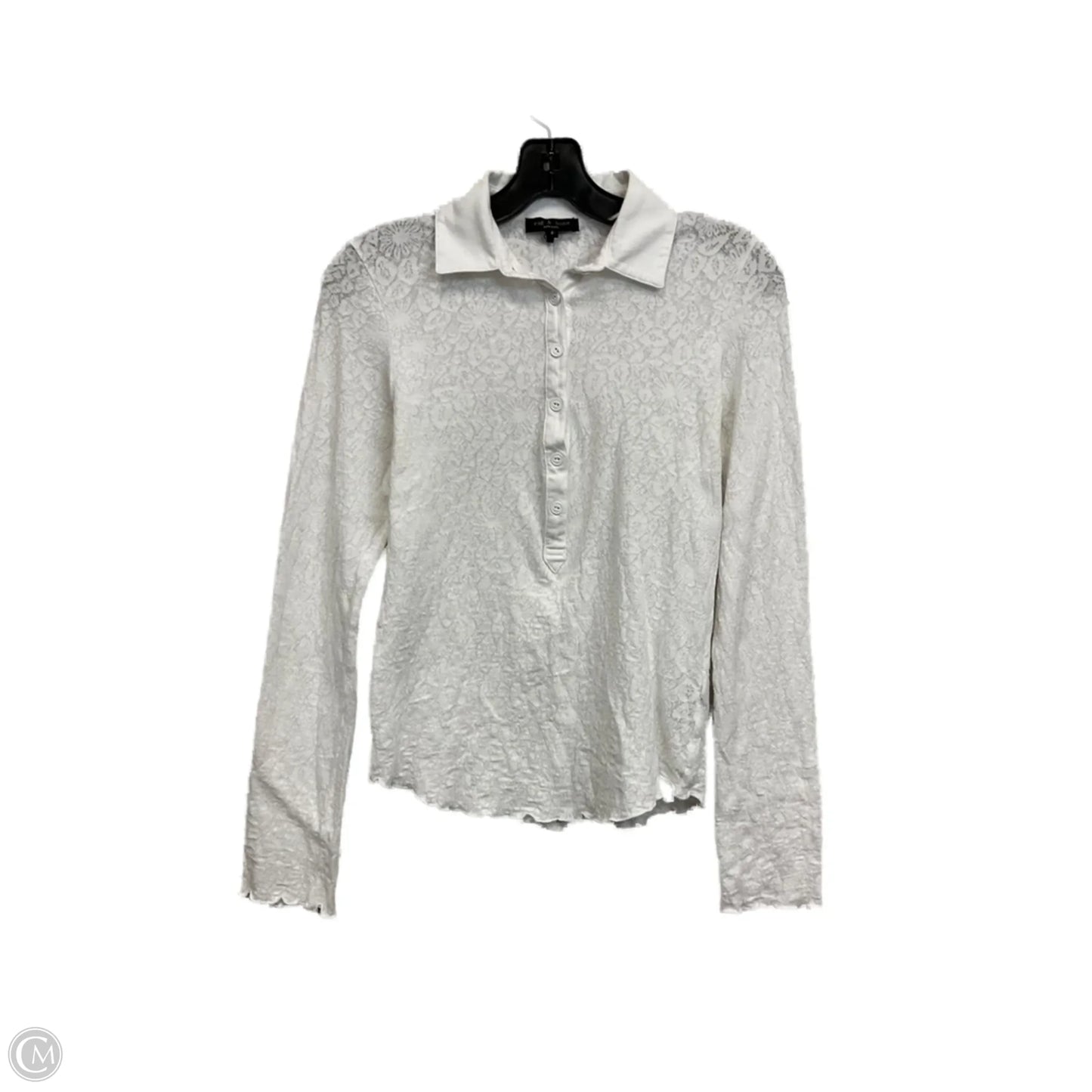 Top Long Sleeve By Rag And Bone In White, Size: S
