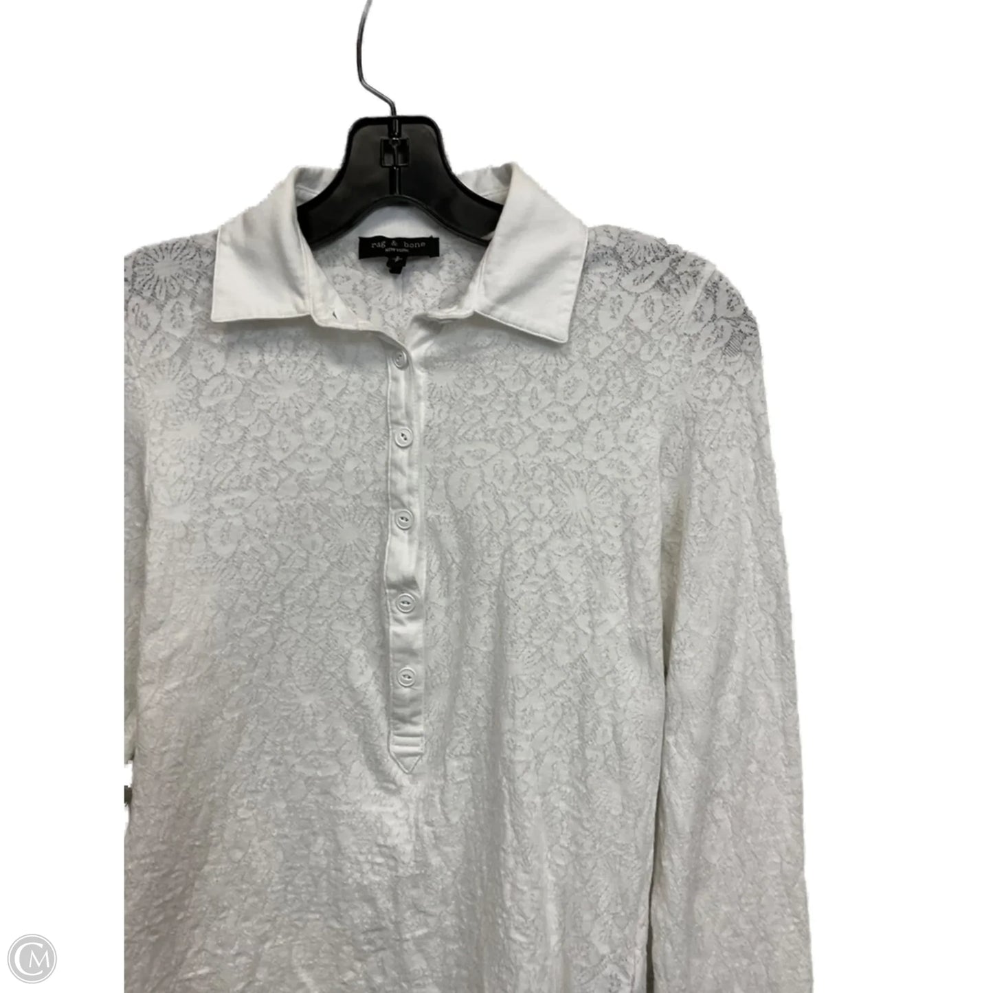 Top Long Sleeve By Rag And Bone In White, Size: S
