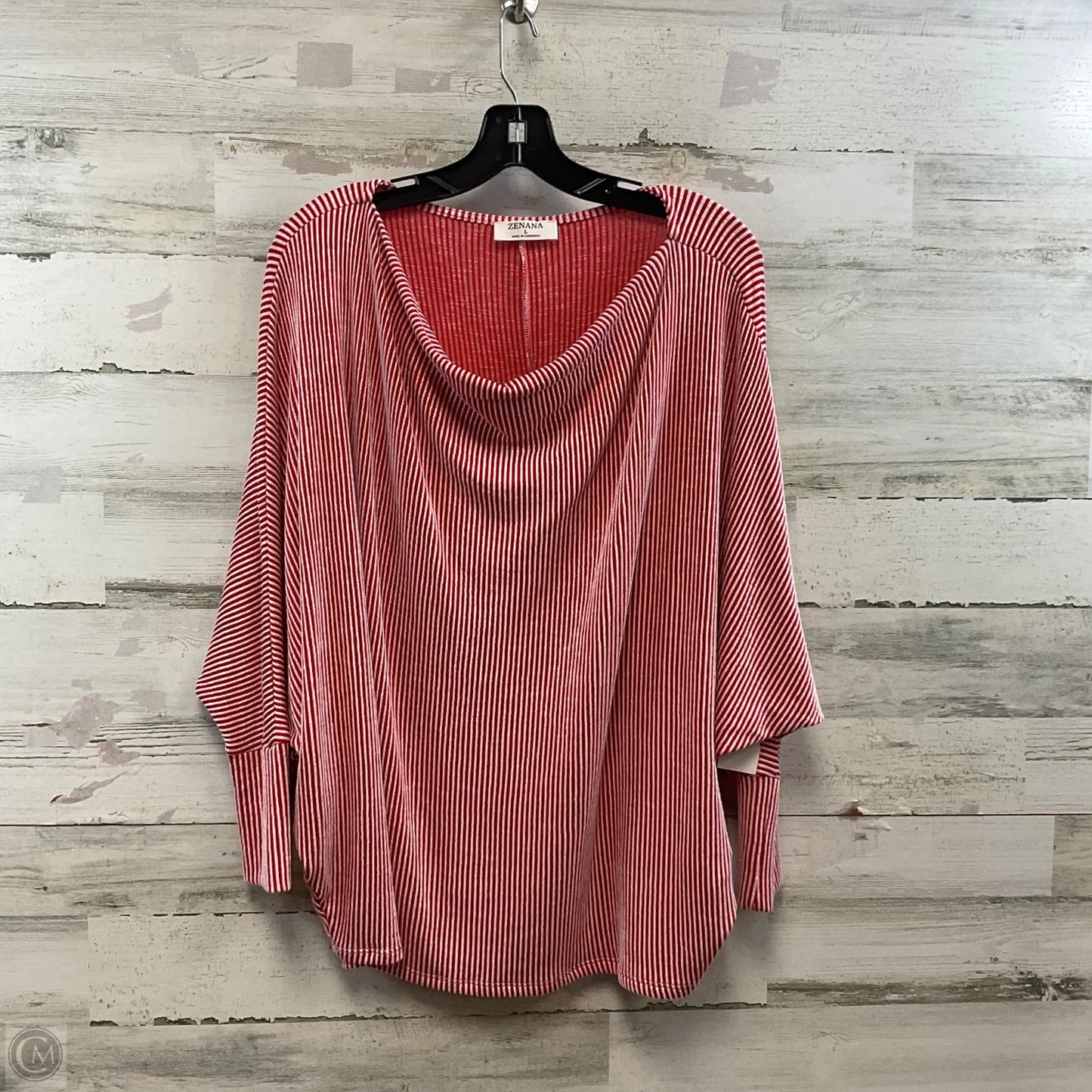 Top Long Sleeve By Zenana Outfitters In Red, Size: L