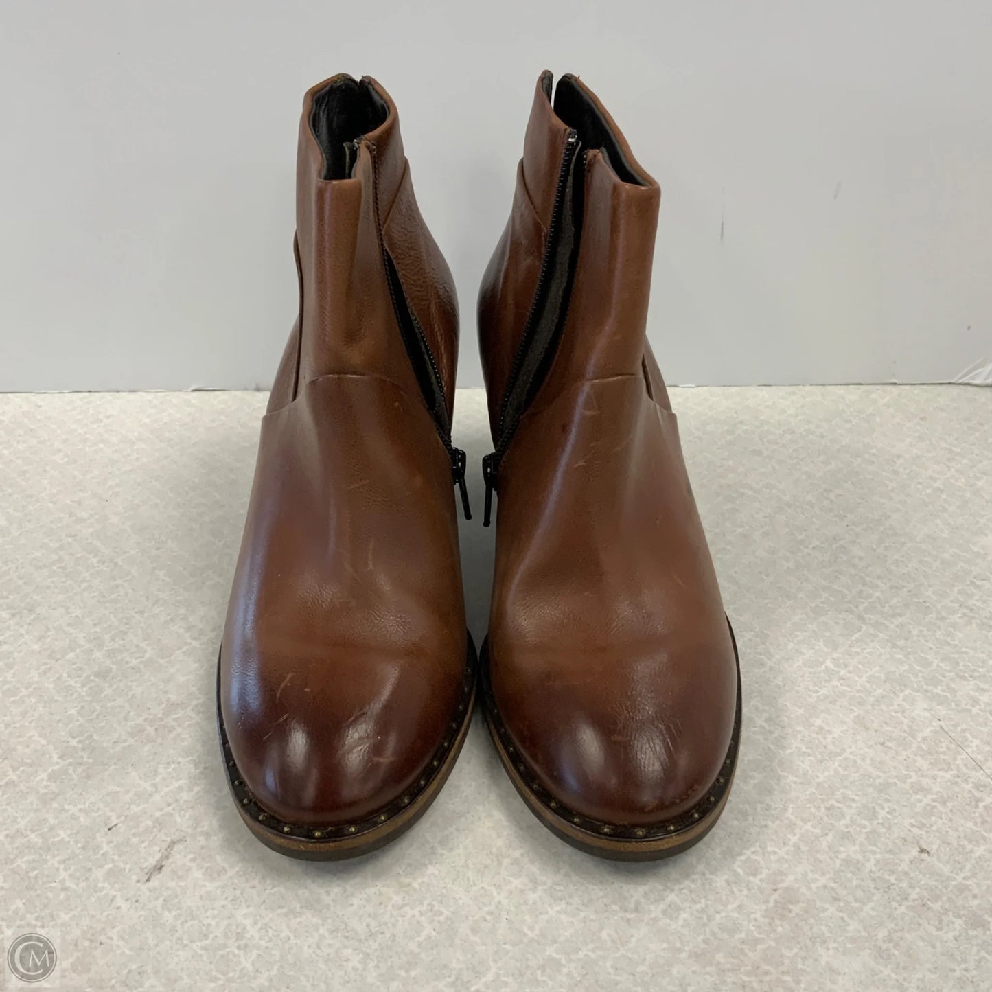 Boots Ankle Heels By Paul Green In Brown, Size: 8