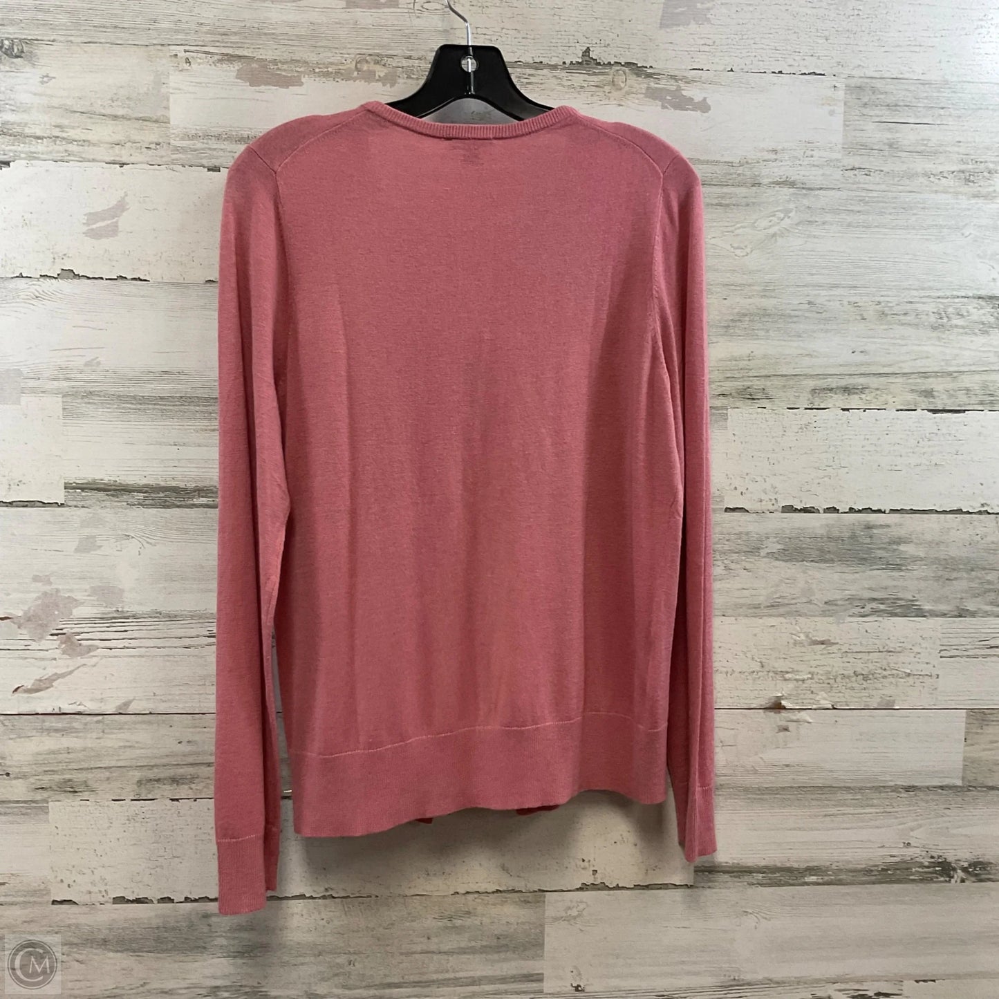 Sweater Cardigan By Ann Taylor In Pink, Size: L