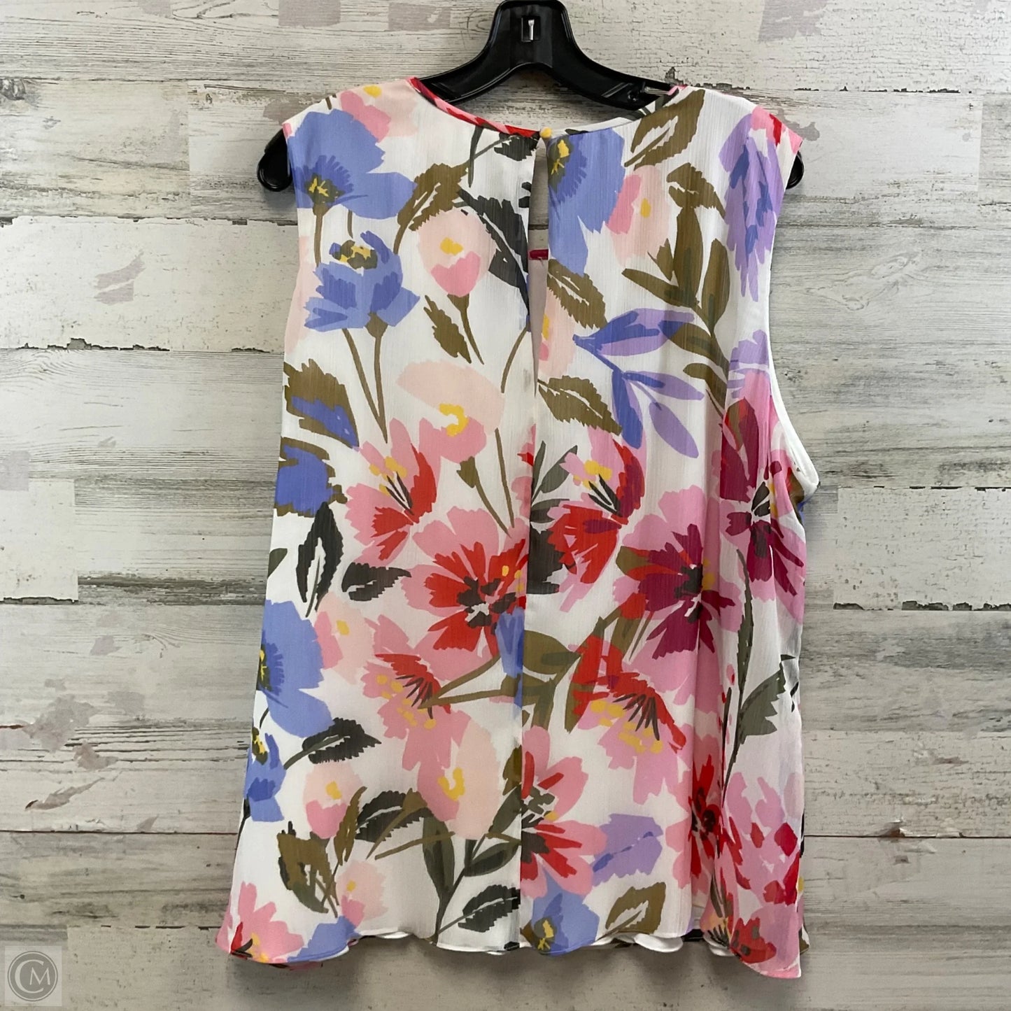 Blouse Sleeveless By Calvin Klein In White, Size: 2x