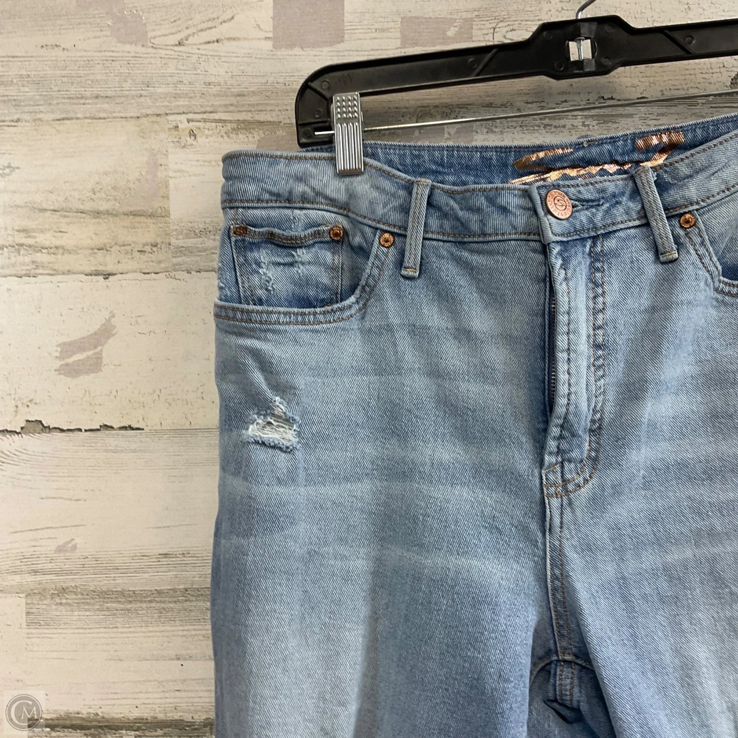 Jeans Straight By Seven 7 In Blue Denim, Size: 12