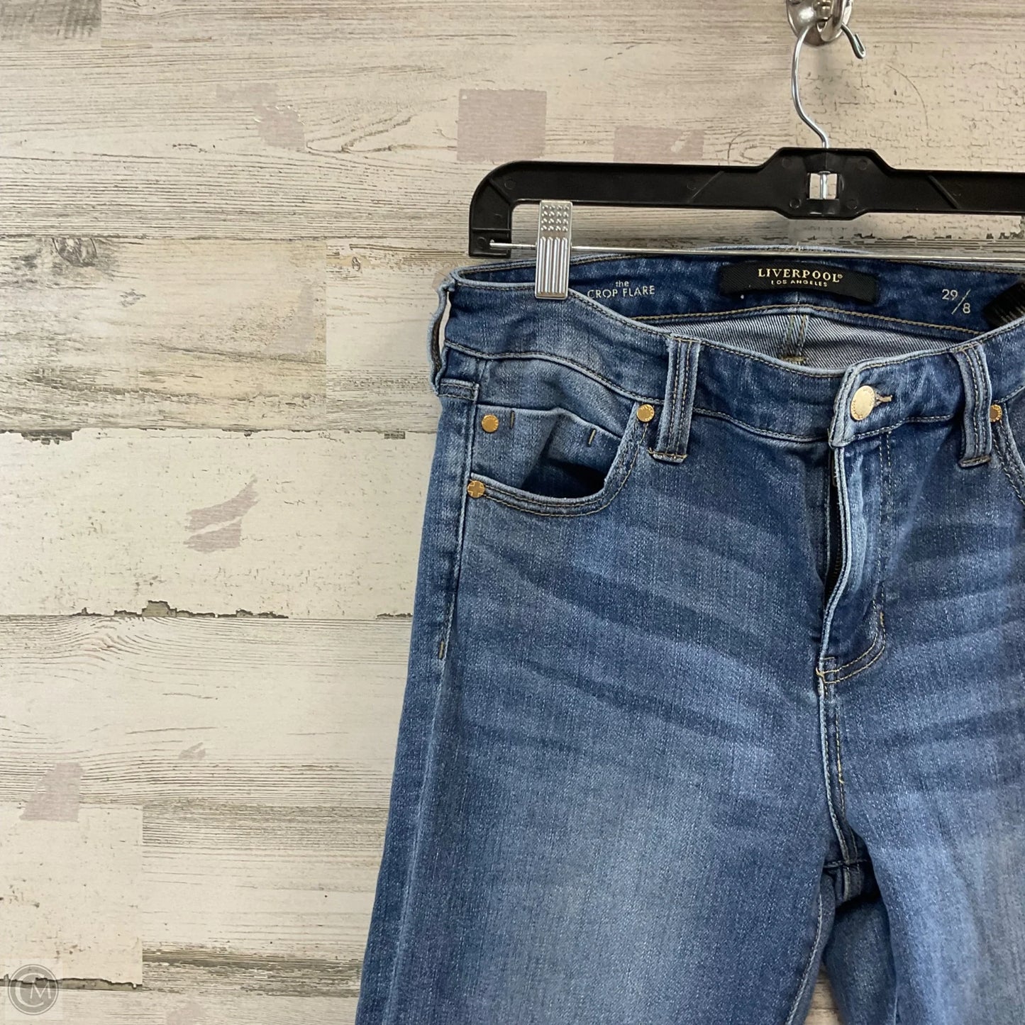 Jeans Cropped By Liverpool In Blue Denim, Size: 8