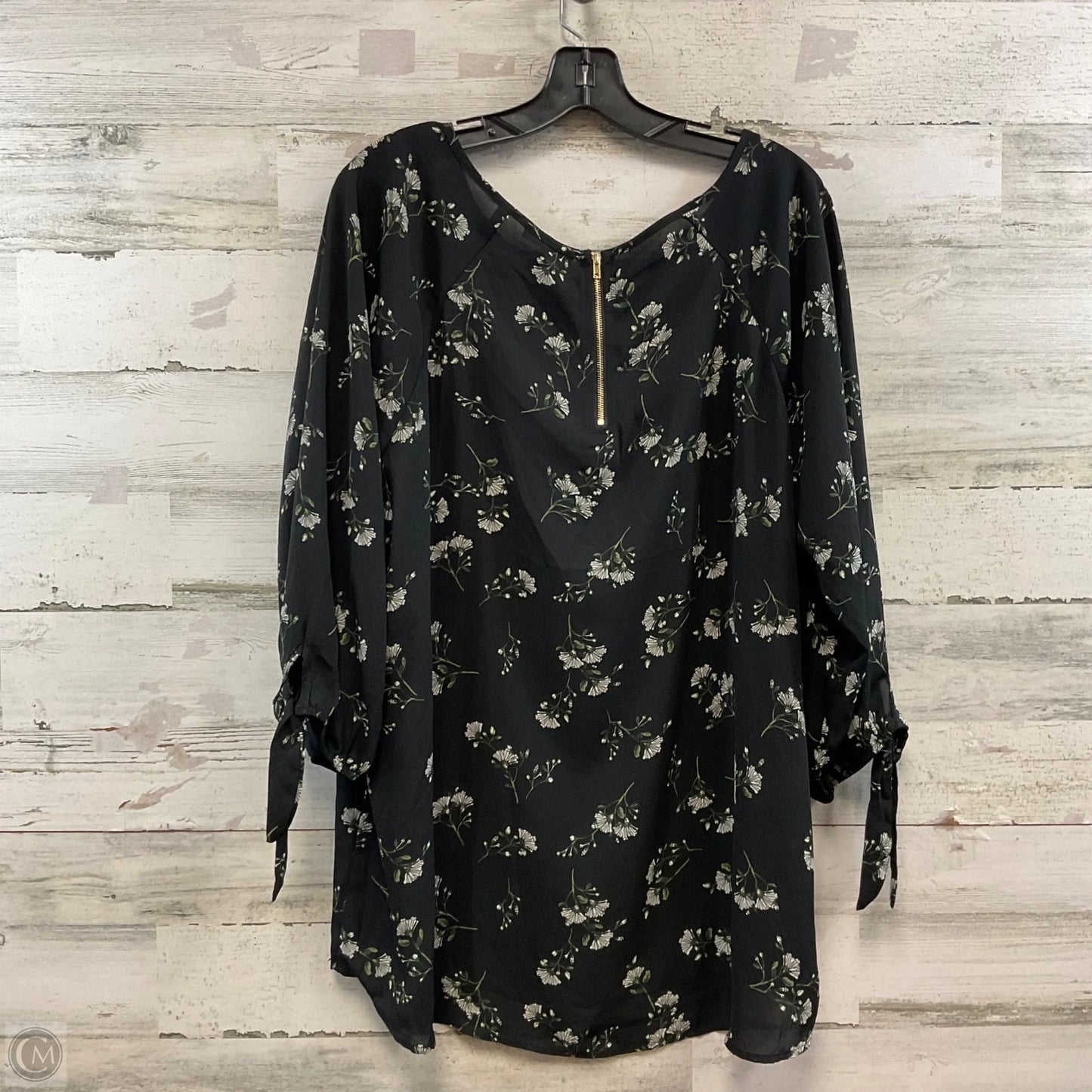 Blouse 3/4 Sleeve By Papermoon In Black, Size: 2x
