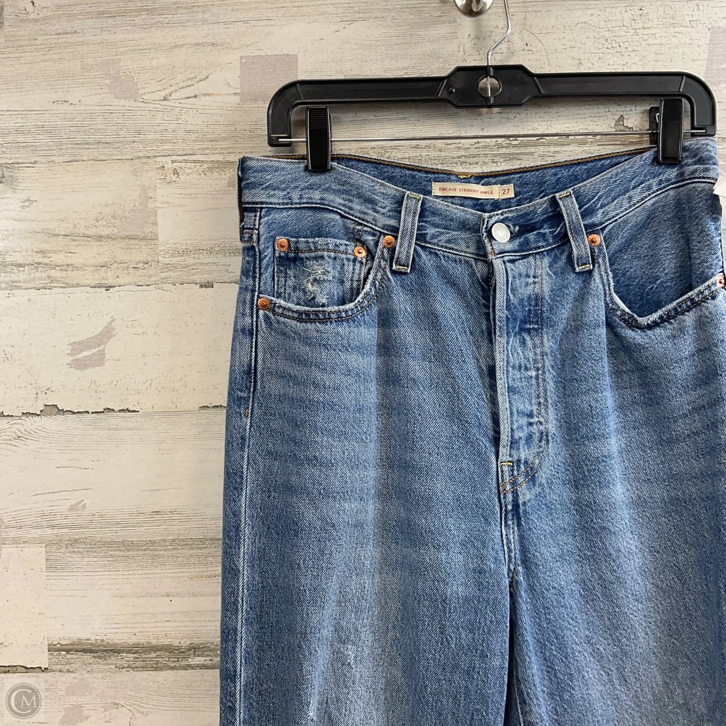 Jeans Straight By Levis In Blue Denim, Size: 4
