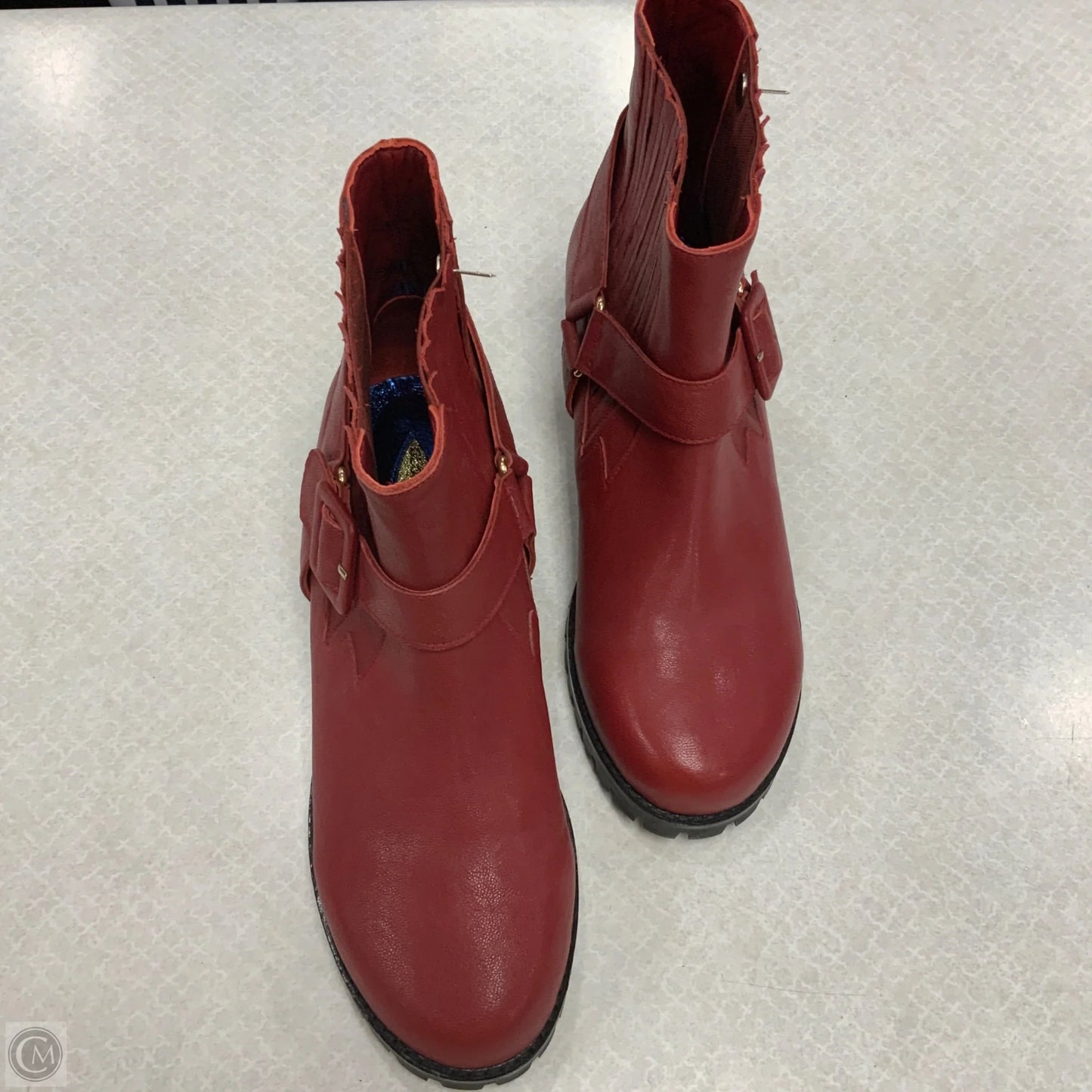 Boots Ankle Heels By glory gold In Red, Size: 9