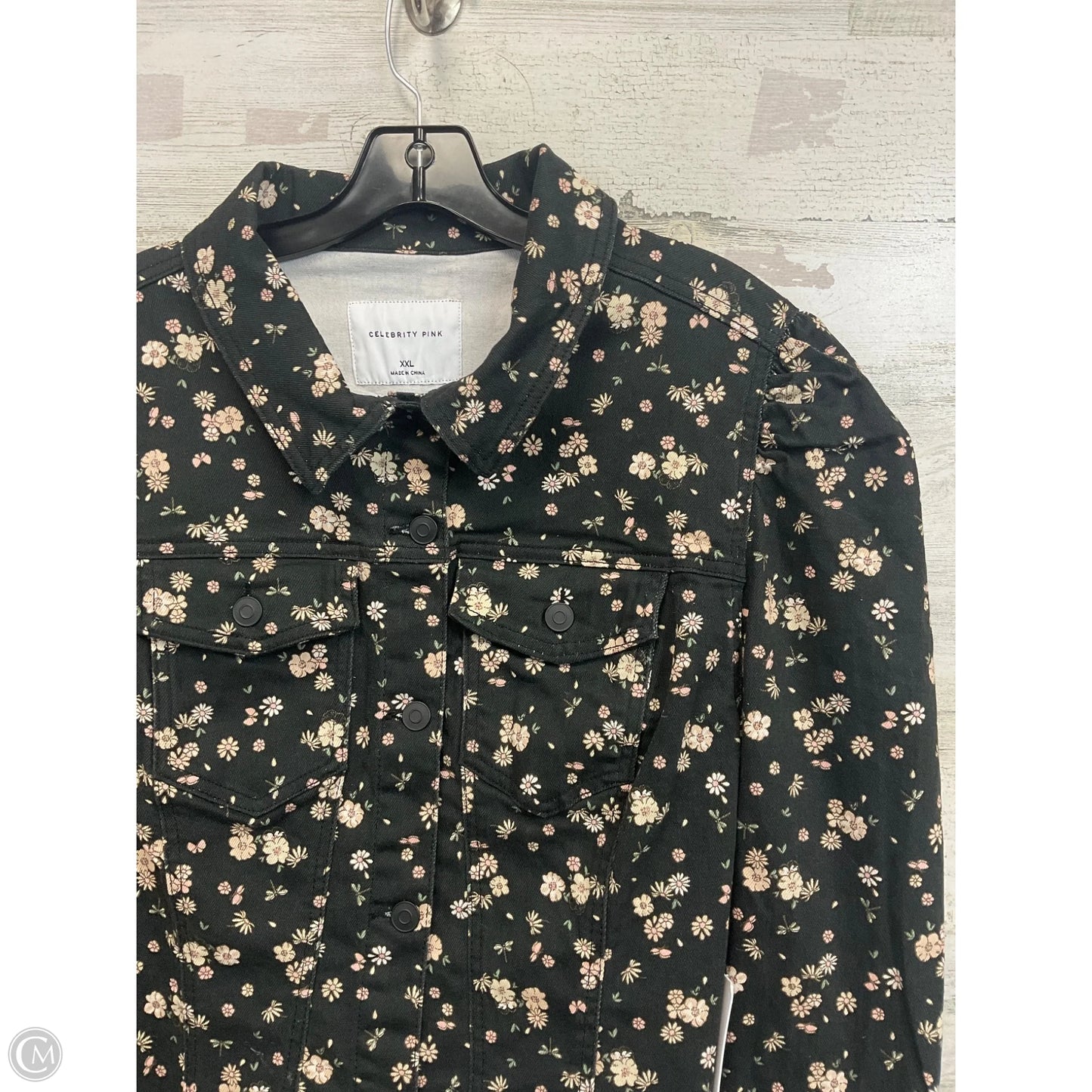 Jacket Denim By Celebrity Pink In Black Denim, Size: XXL