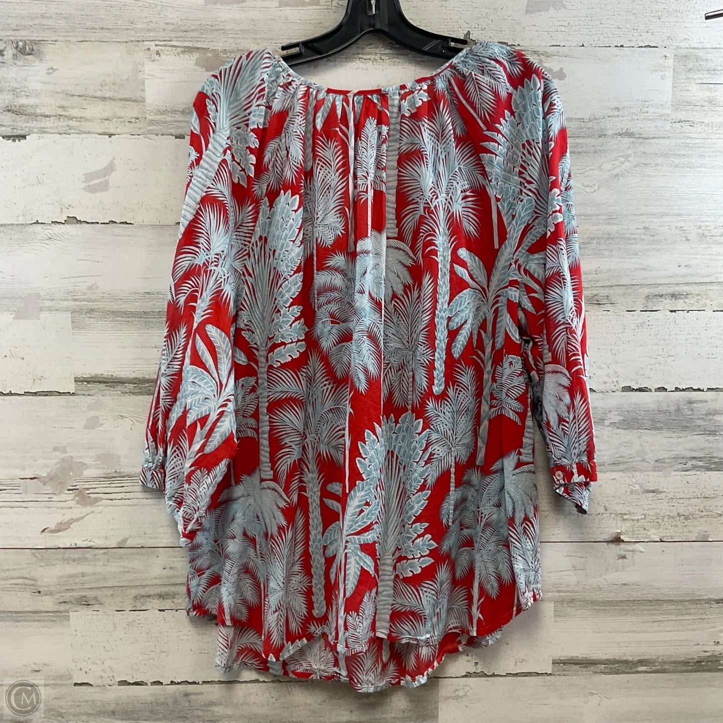 Blouse 3/4 Sleeve By Talbots In Red, Size: 2x