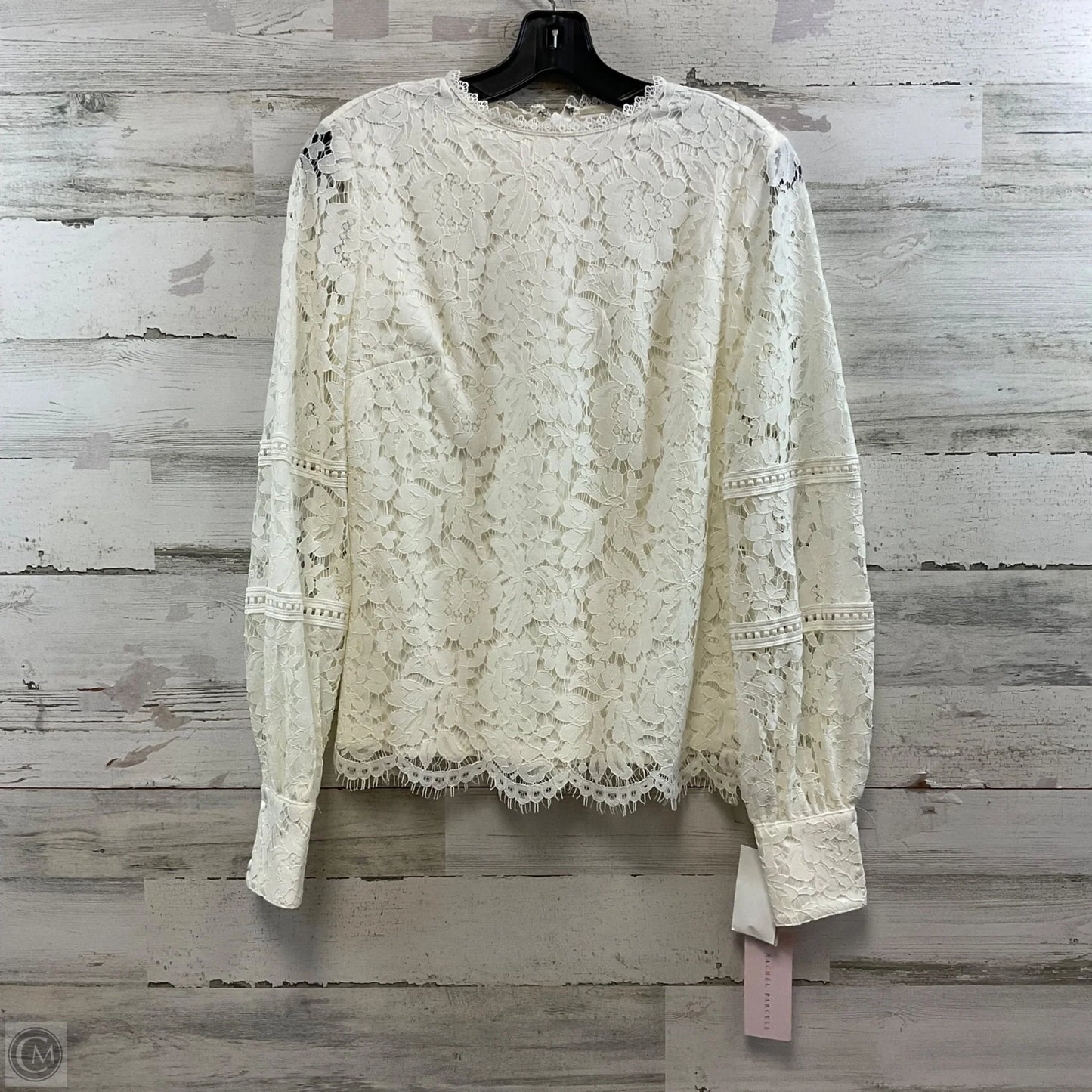 Blouse Long Sleeve By RACHEL PARCELL In Cream, Size: Xs