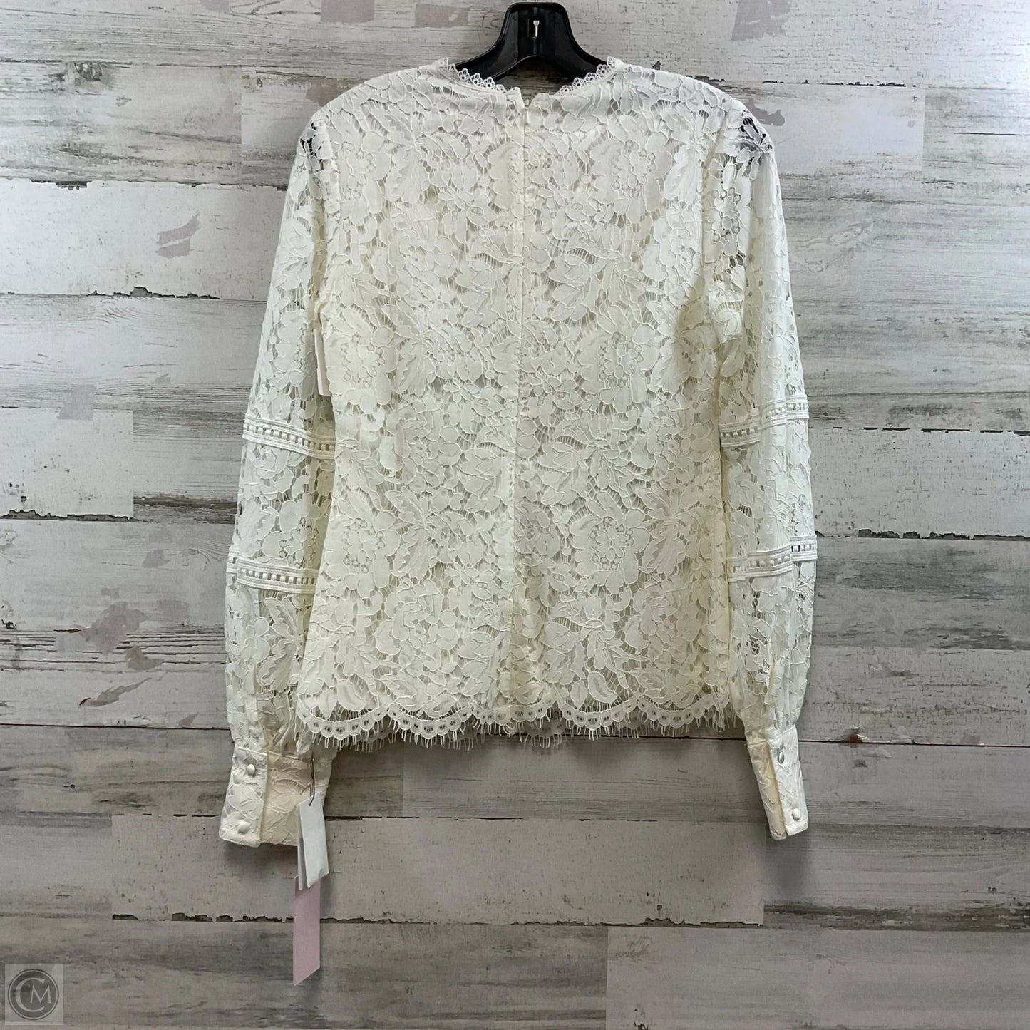 Blouse Long Sleeve By RACHEL PARCELL In Cream, Size: Xs