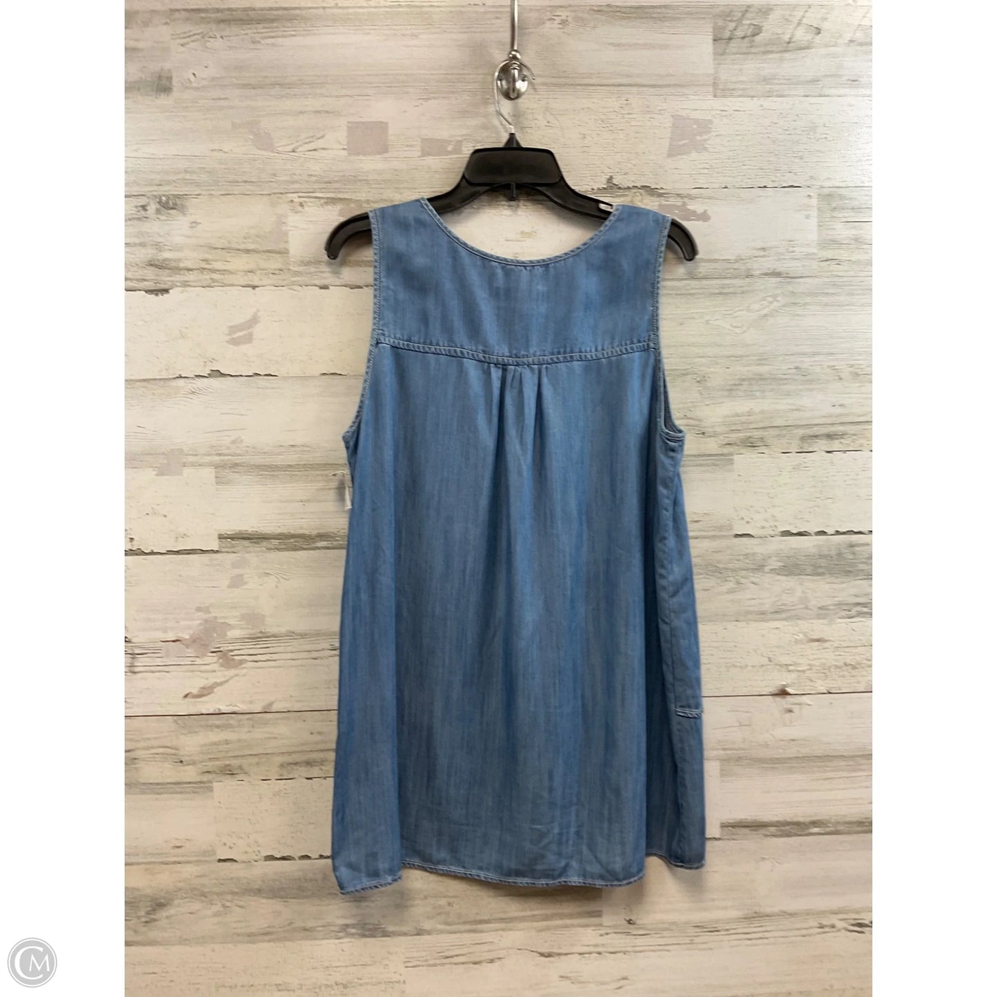 Blouse Sleeveless By Karen Kane In Blue Denim, Size: L