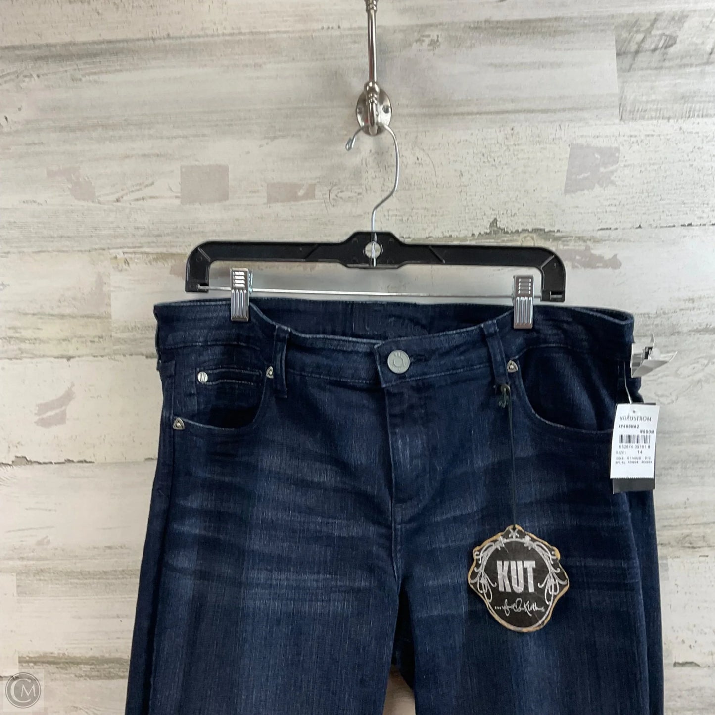 Jeans Straight By Kut In Blue Denim, Size: 14
