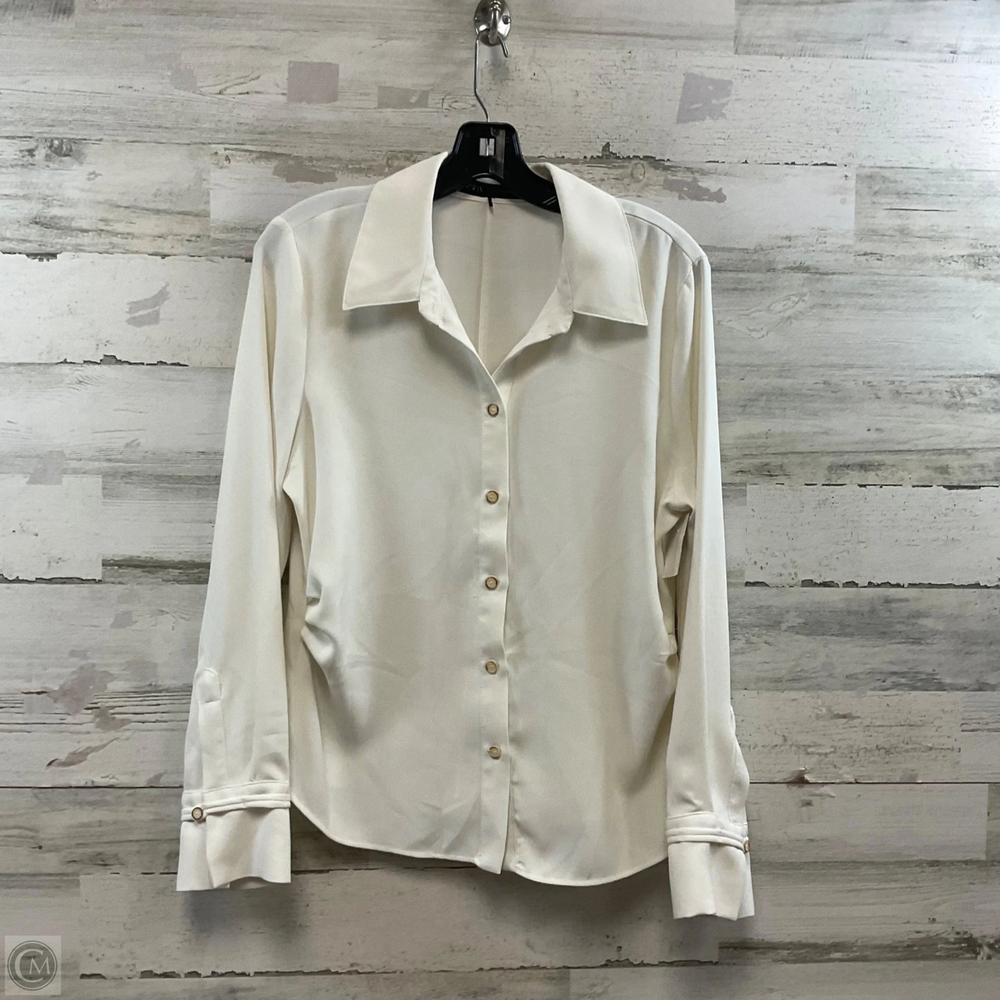 Blouse Long Sleeve By Zara In White, Size: L