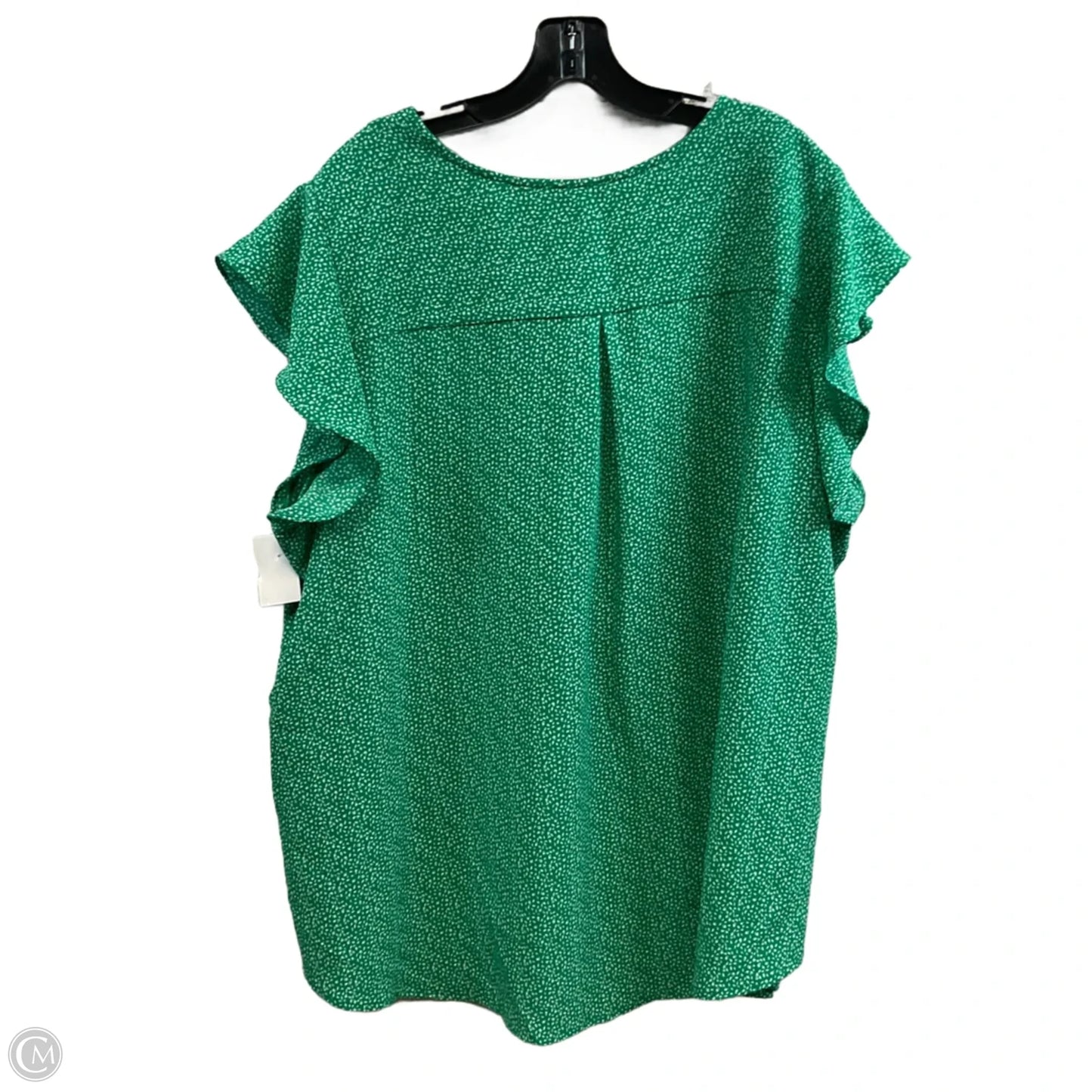 Blouse Short Sleeve By Adrianna Papell In Green, Size: 3x