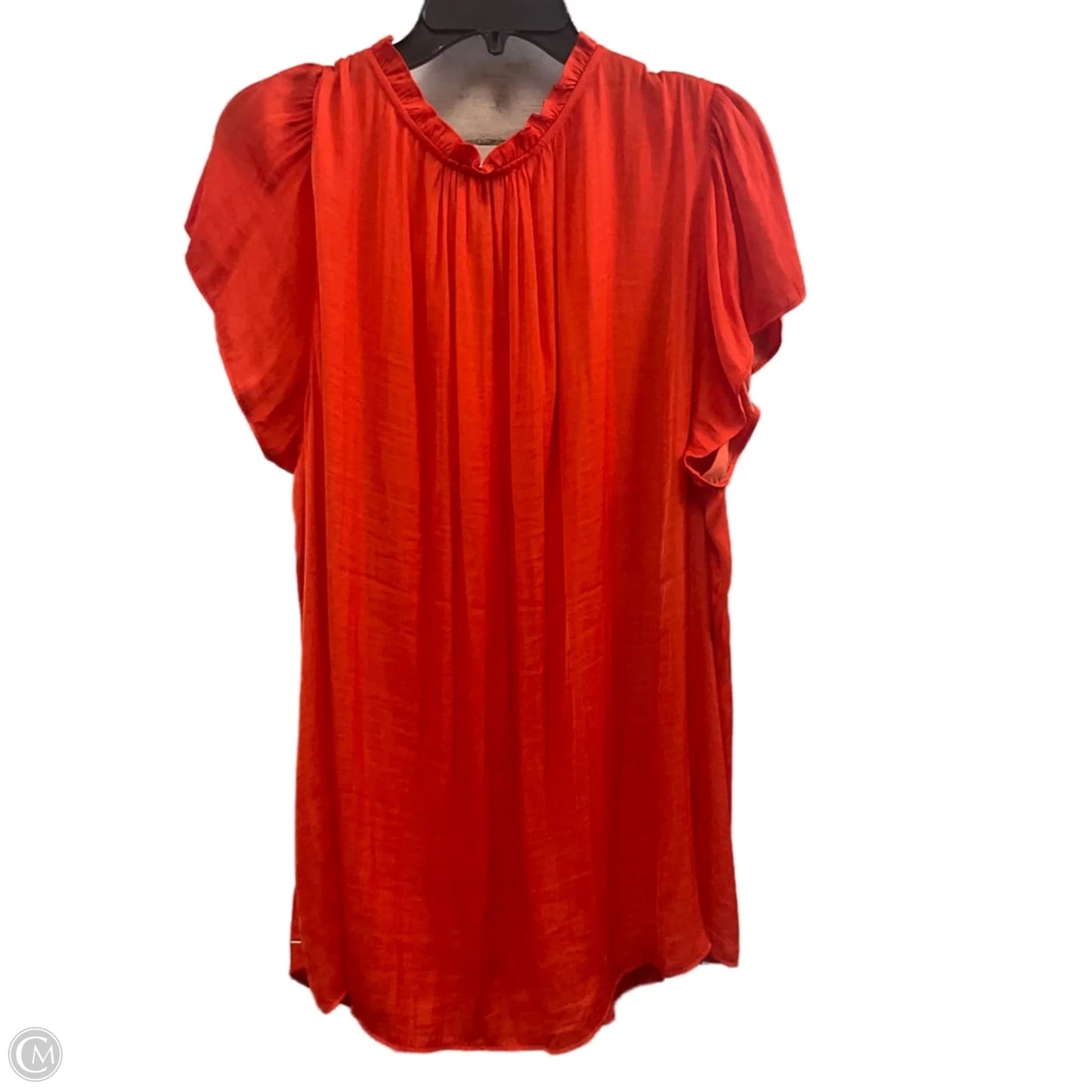Blouse Short Sleeve By Maison Damelie In Orange, Size: 3x
