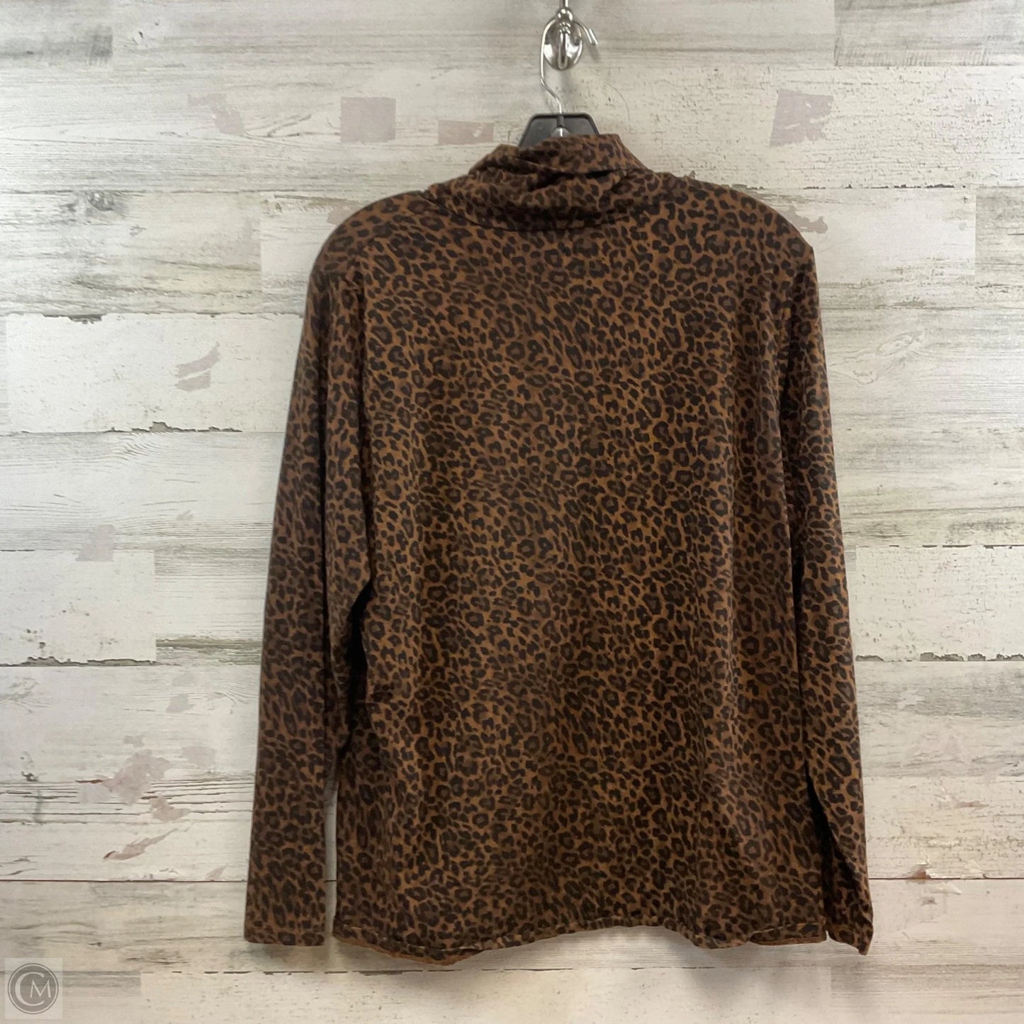 Top Long Sleeve Basic By Talbots In Animal Print, Size: 2x