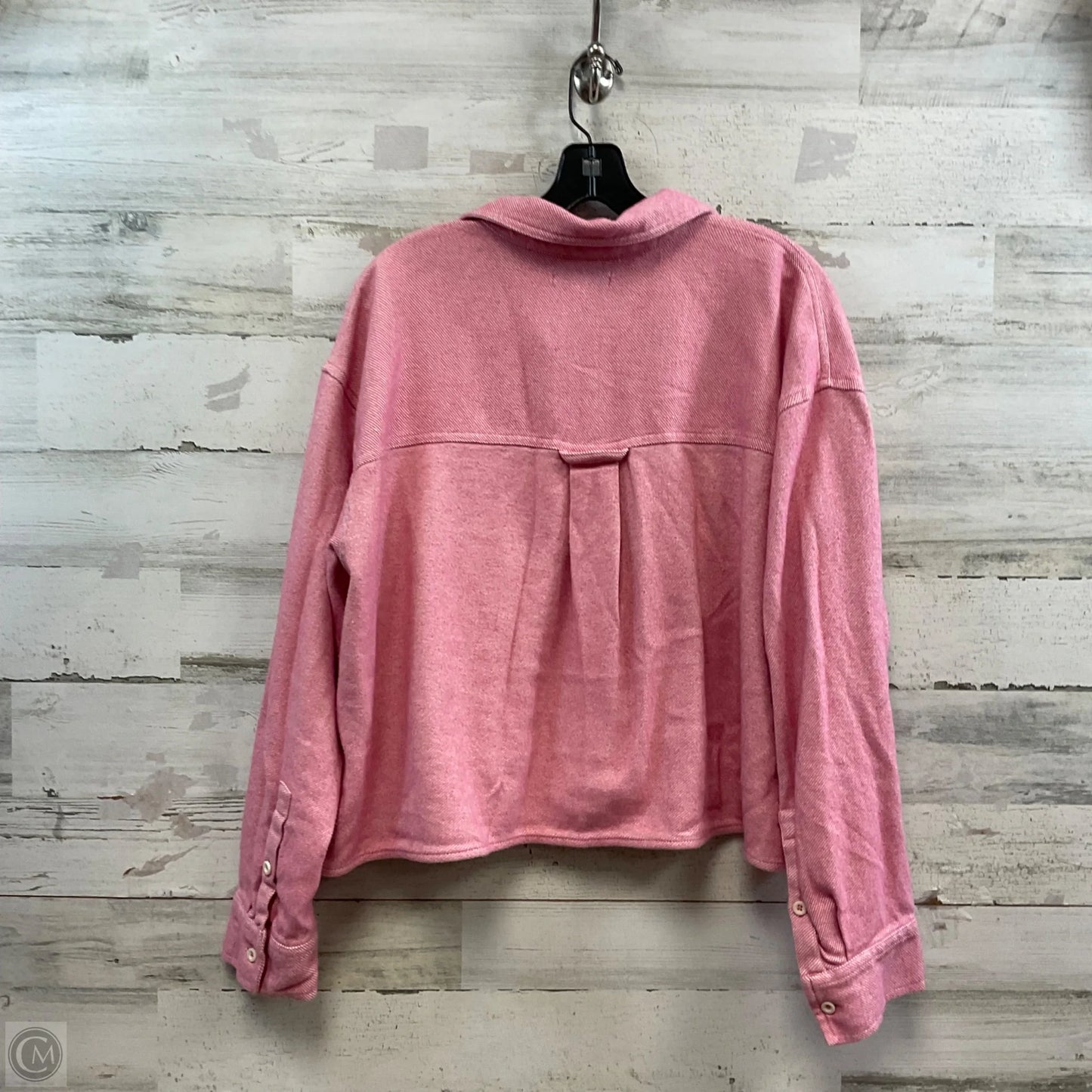 Jacket Shirt By Madewell In Pink, Size: L