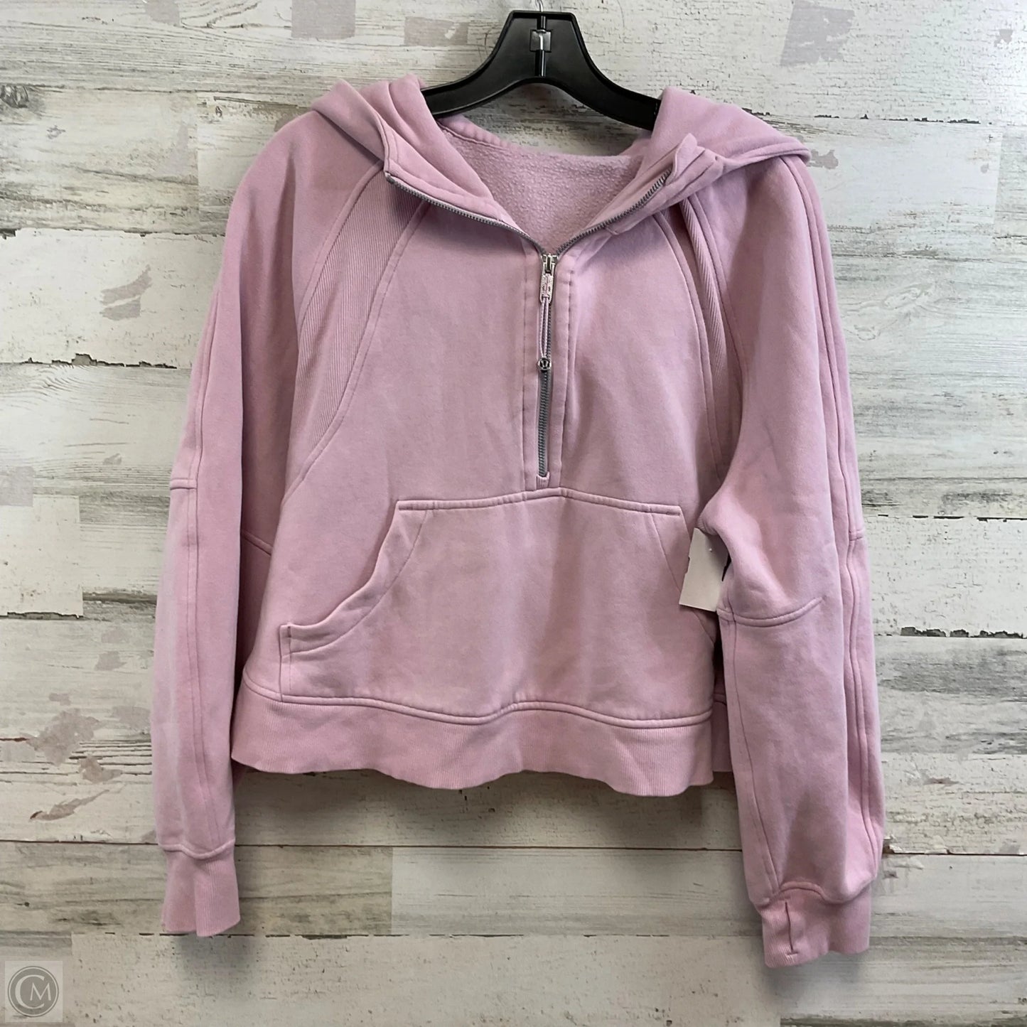 Athletic Top Long Sleeve Hoodie By Lululemon In Pink, Size: M / L