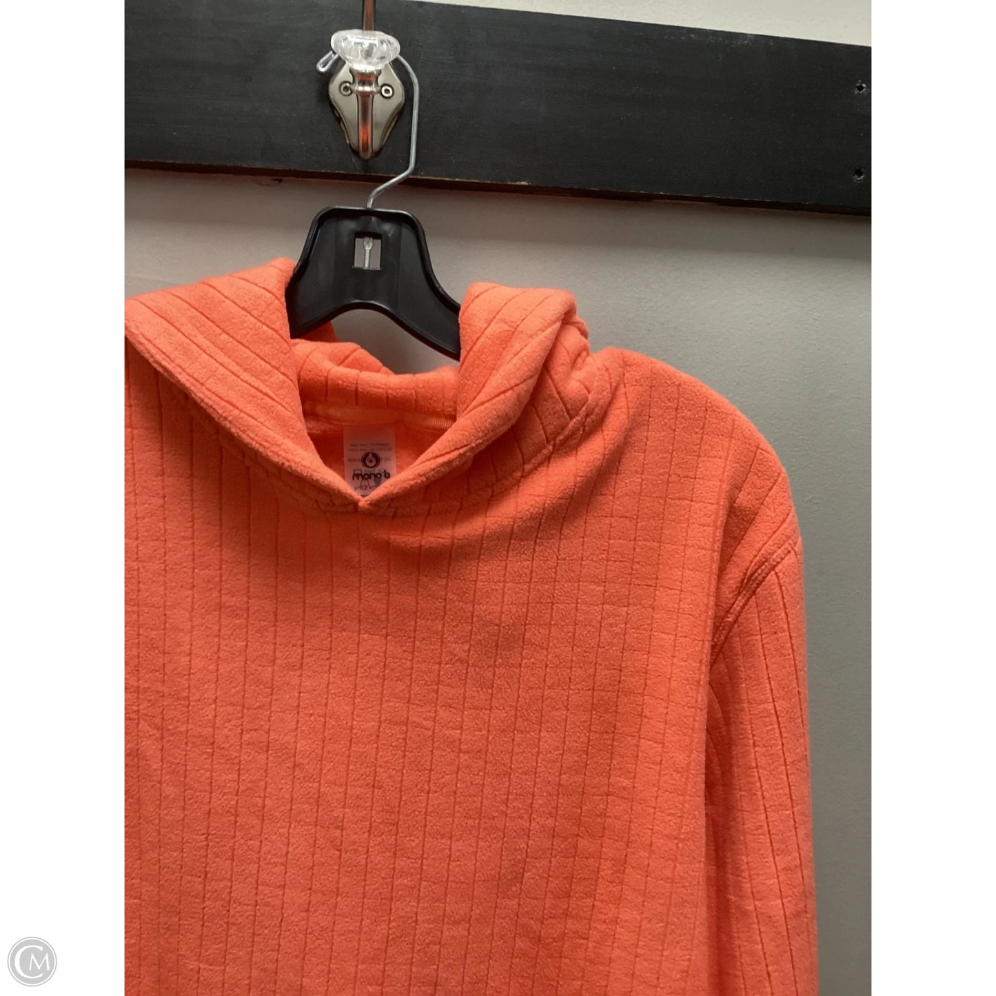 Athletic Top Long Sleeve Hoodie By Mono B In Orange, Size: S