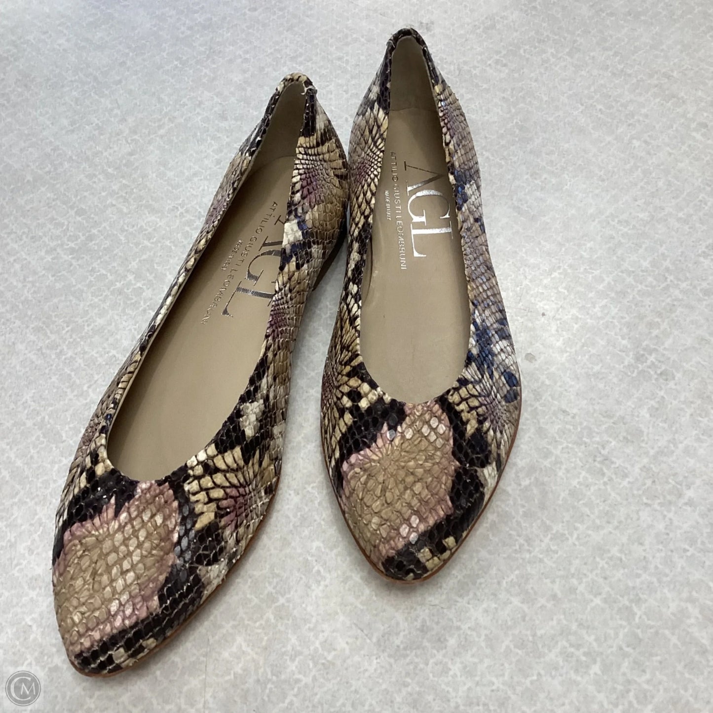 Sandals Flats By Agl In Animal Print, Size: 8.5