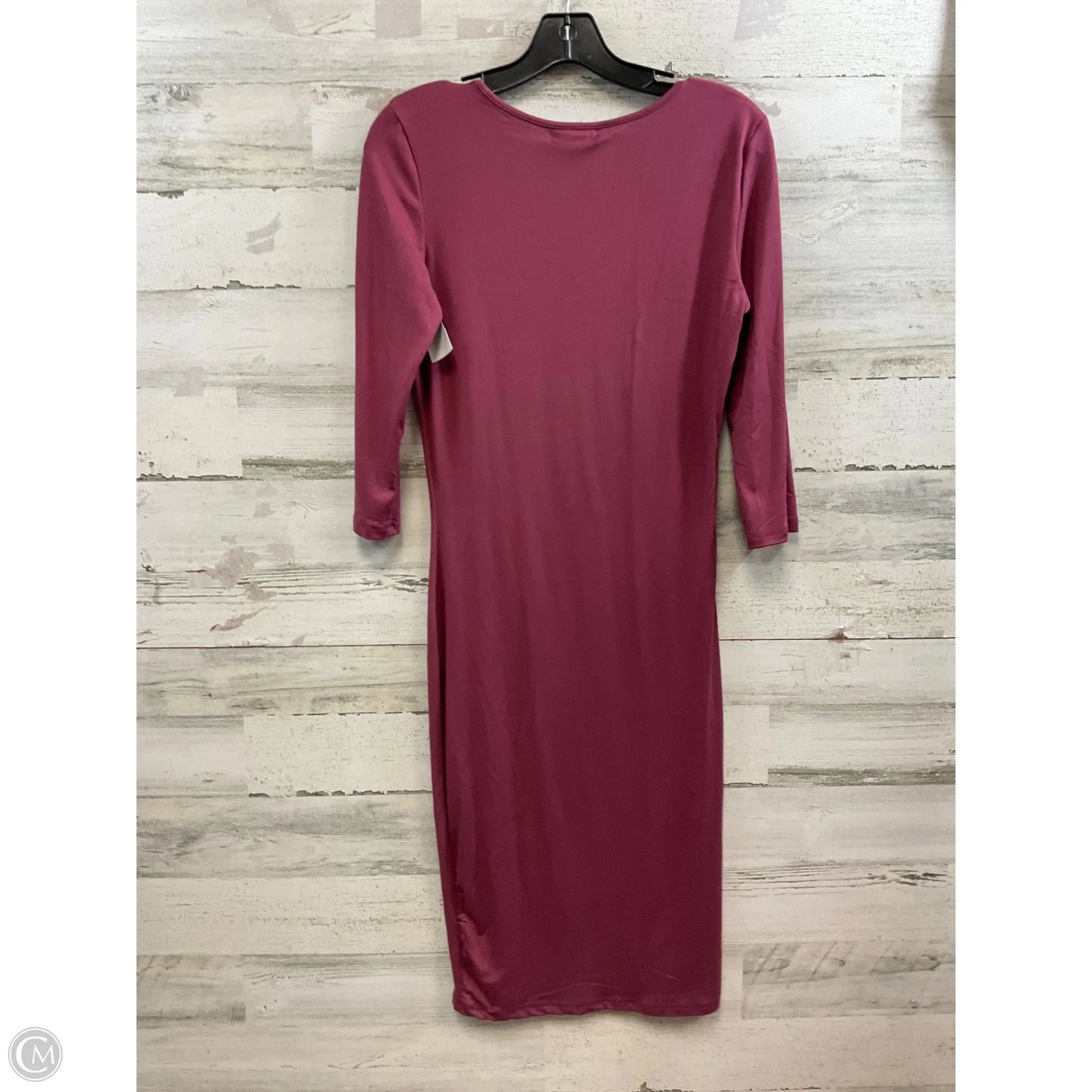 Dress Casual Midi By C MODE In Purple, Size: L
