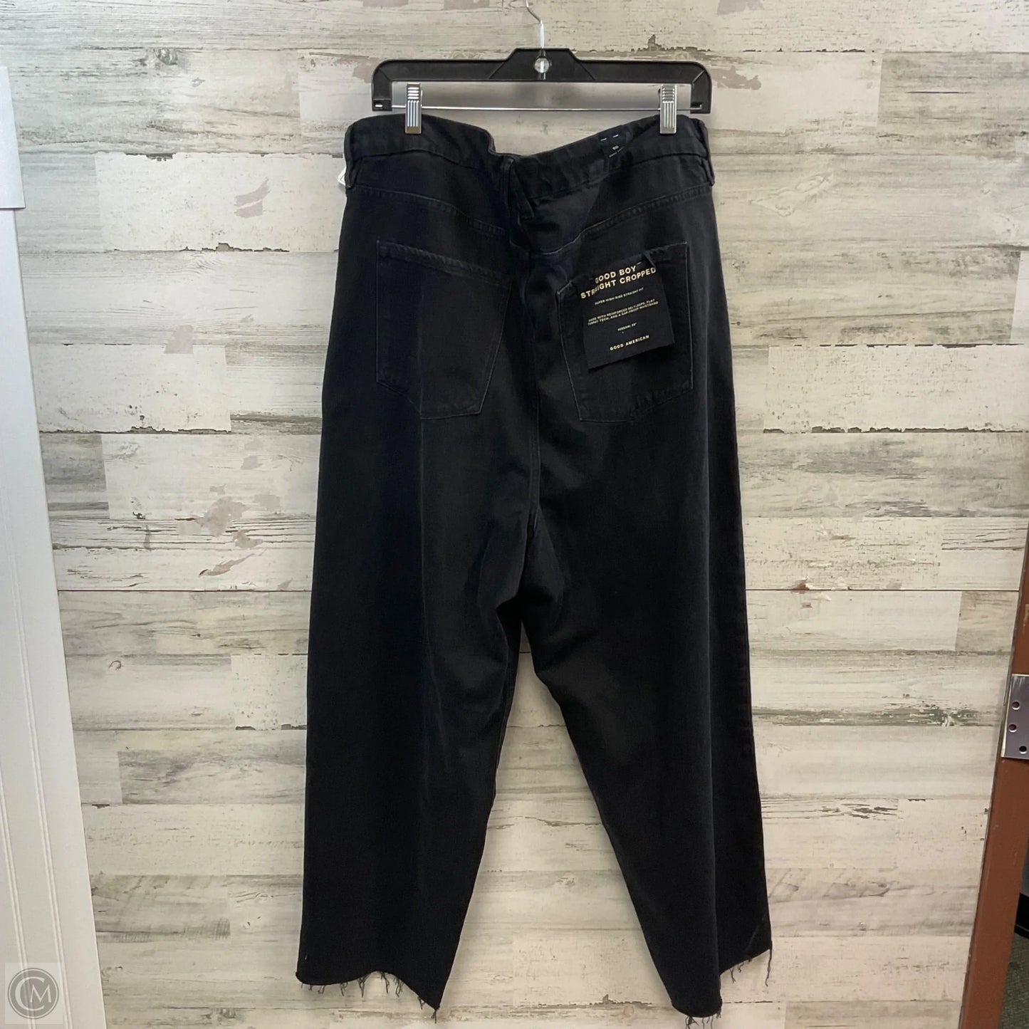 Jeans Straight By Good American In Black Denim, Size: 20
