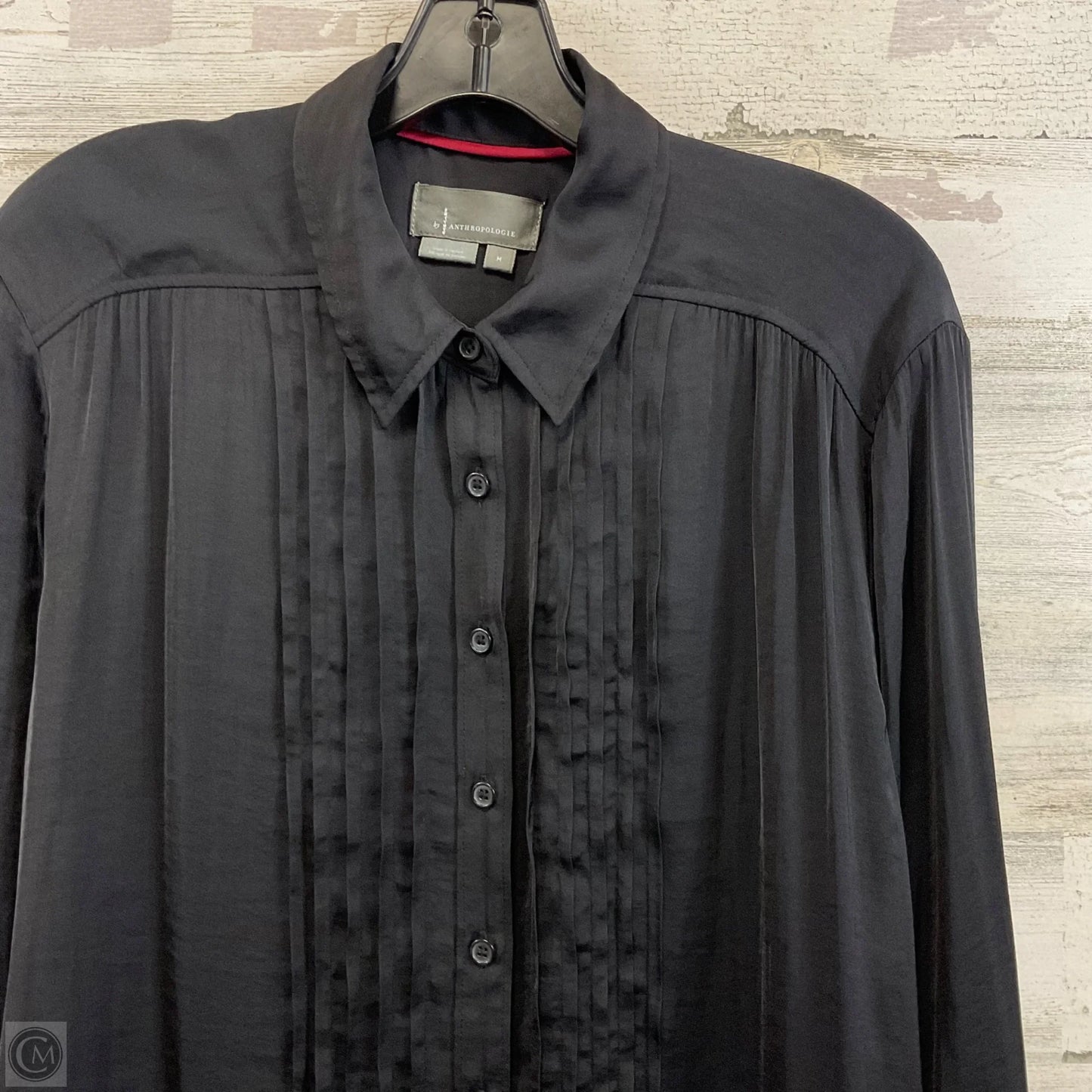 Blouse Long Sleeve By Anthropologie In Black, Size: M