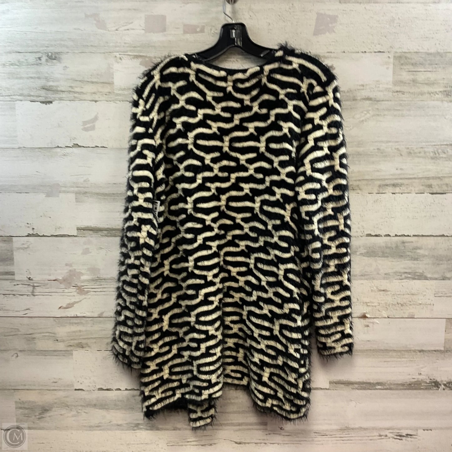 Sweater Cardigan By Adore In Black & Cream, Size: M