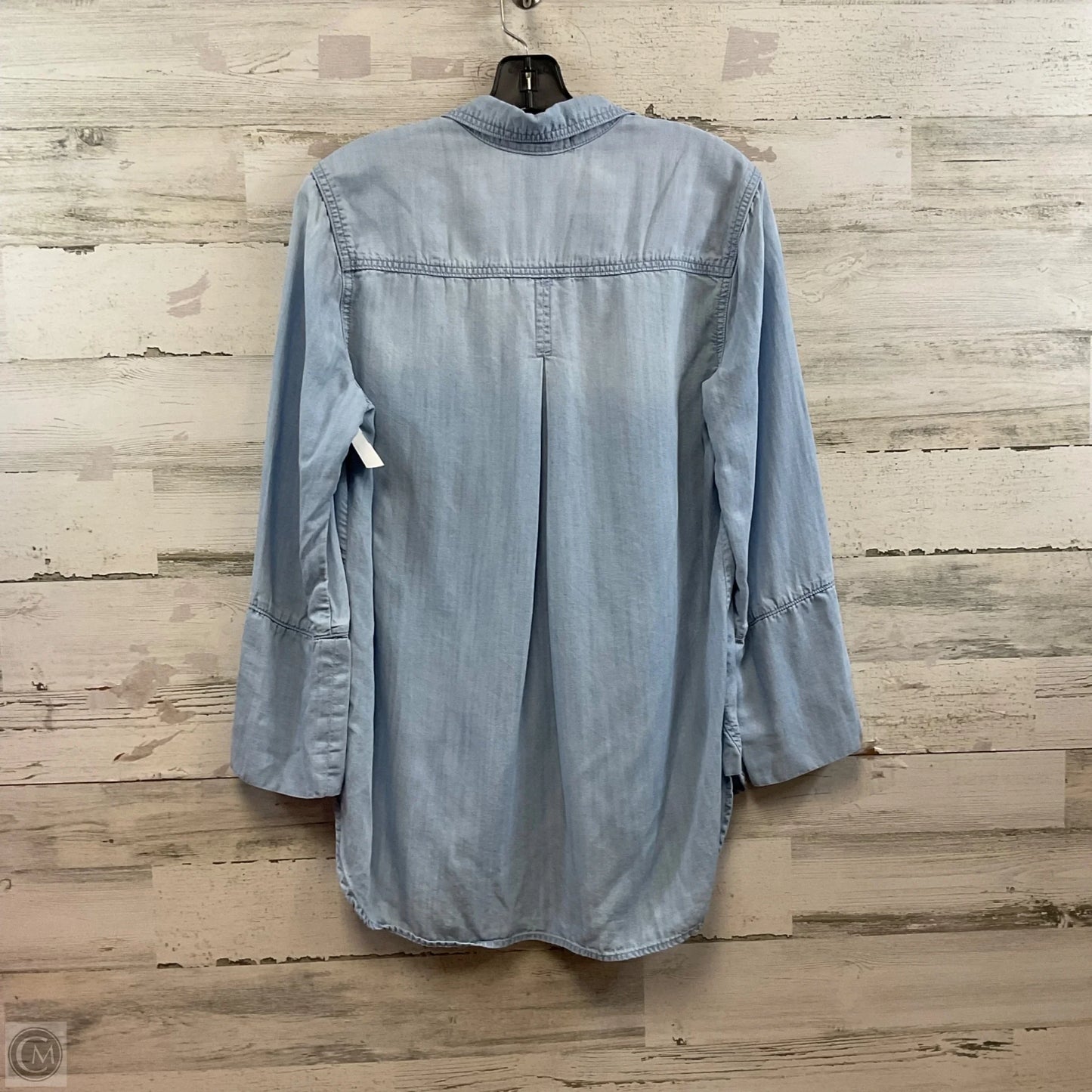 Blouse Long Sleeve By Cloth & Stone In Blue Denim, Size: M