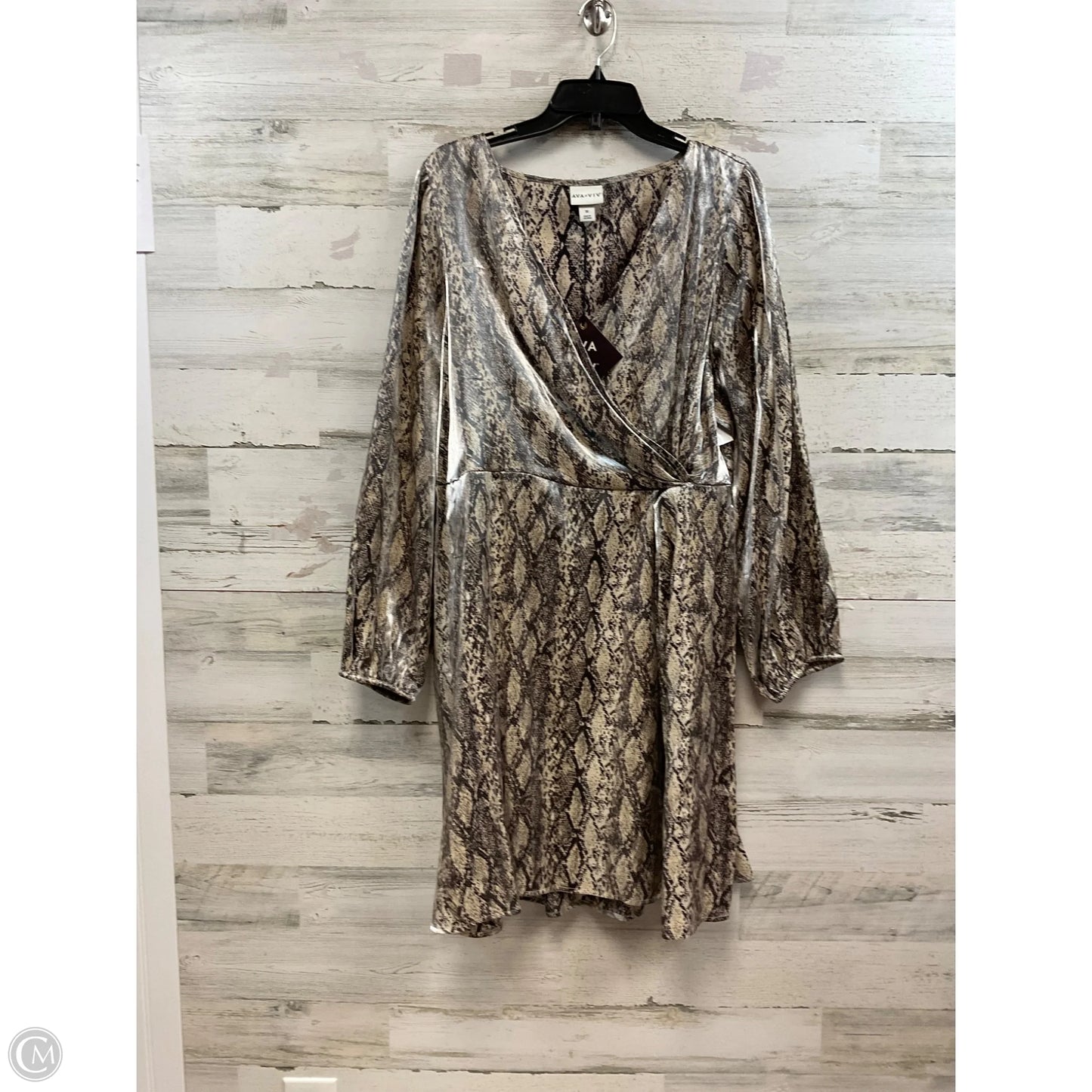 Dress Casual Short By Ava & Viv In Snakeskin Print, Size: 1x