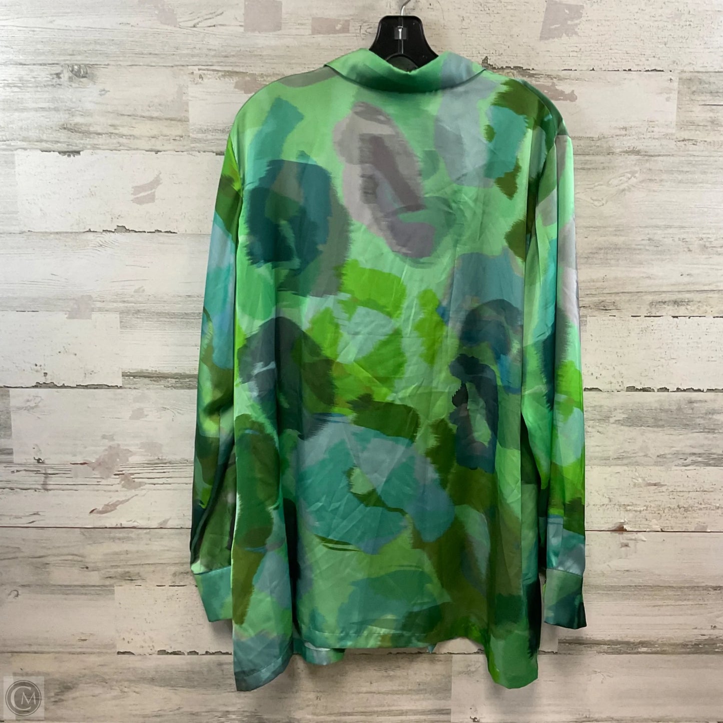Blouse Long Sleeve By MARINA RINALDI In Green, Size: L